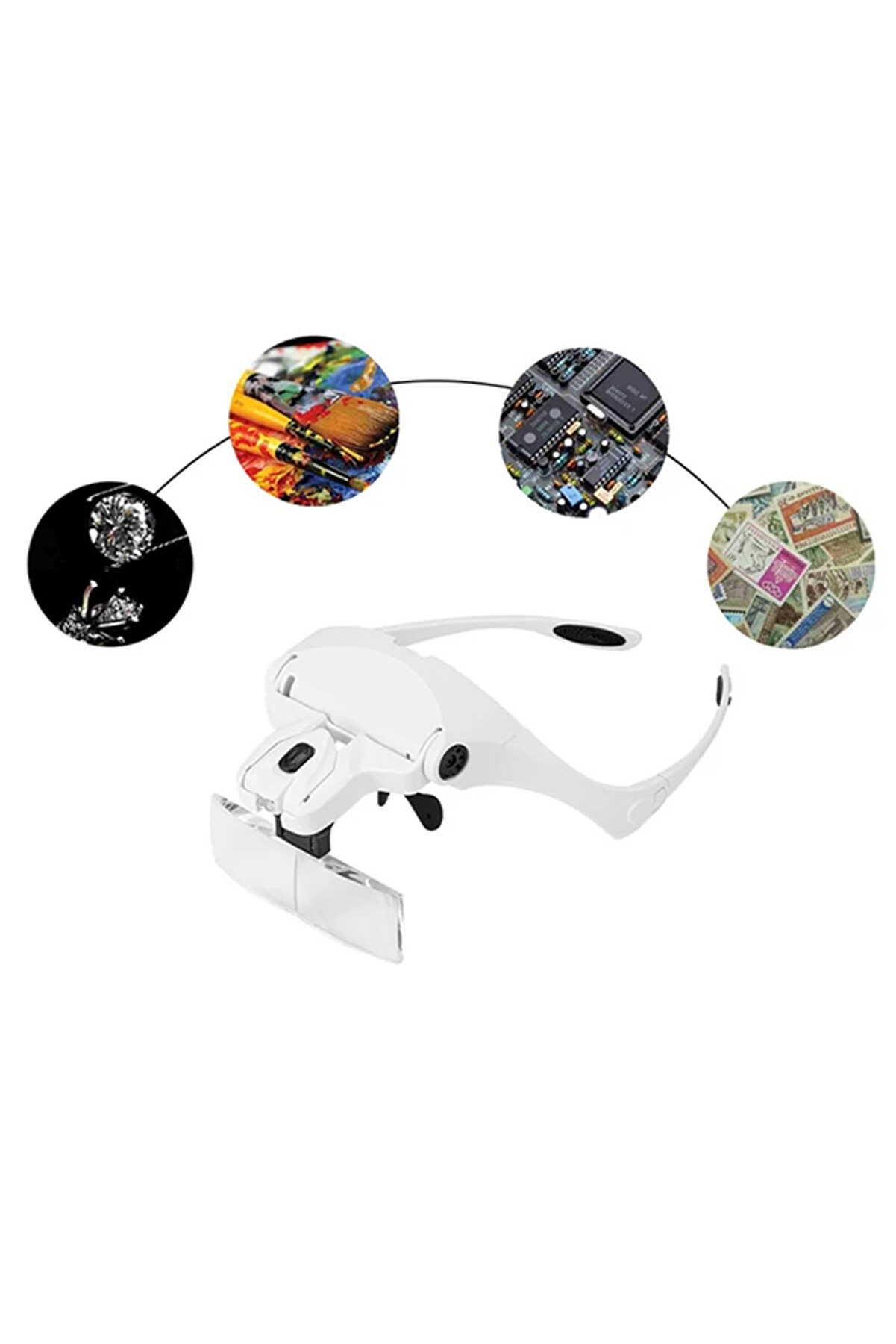 Ally 9892B2 Yedek Lensli̇ Led Işıklı Kafa Büyüteçi̇-(5775) - Gms3648-3617