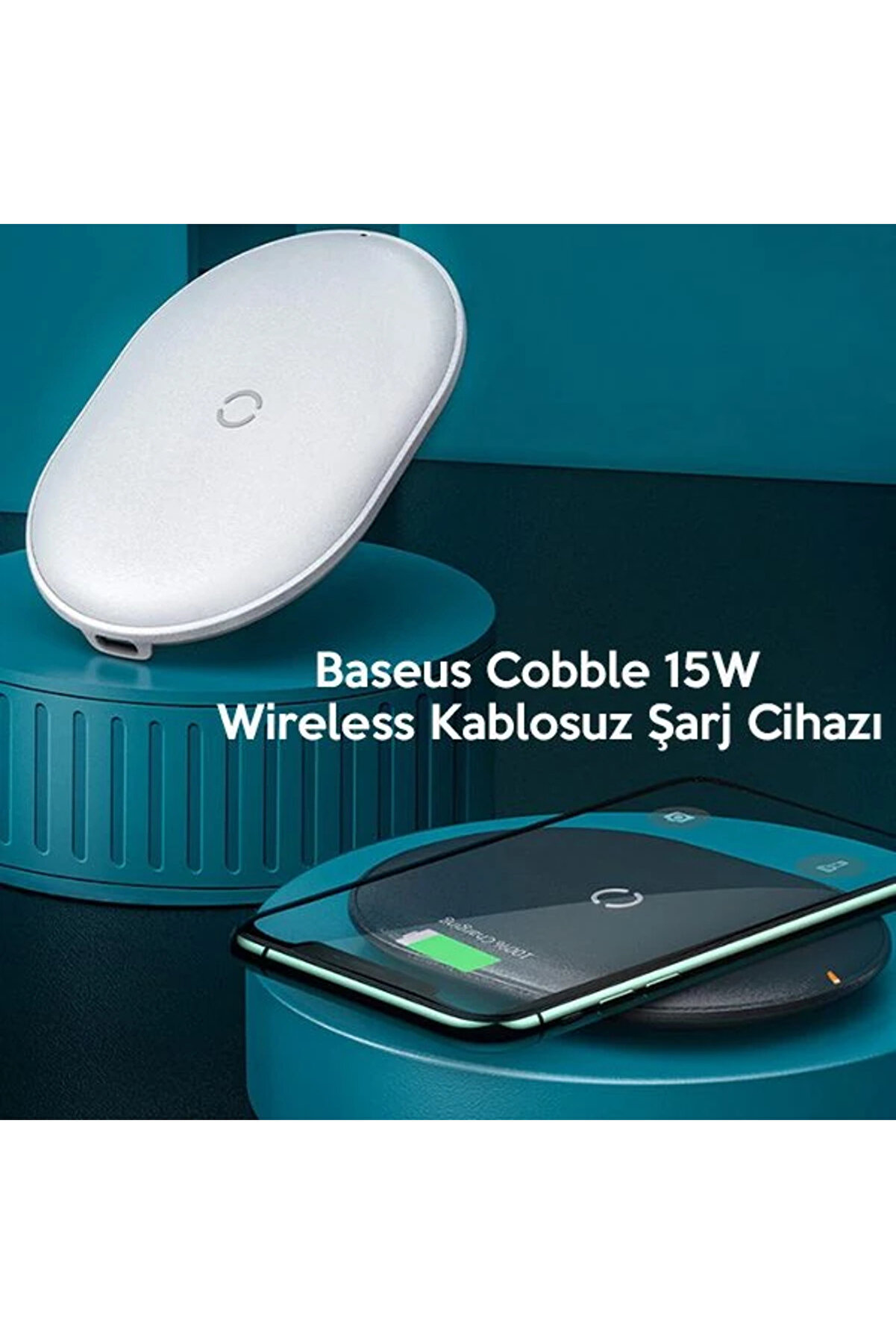 Cobble 15W Wi̇reless Kablosuz Şarj Ci̇hazı İphone 12-11Xs Max Xr 8-(1903) - Dropx7314-3735