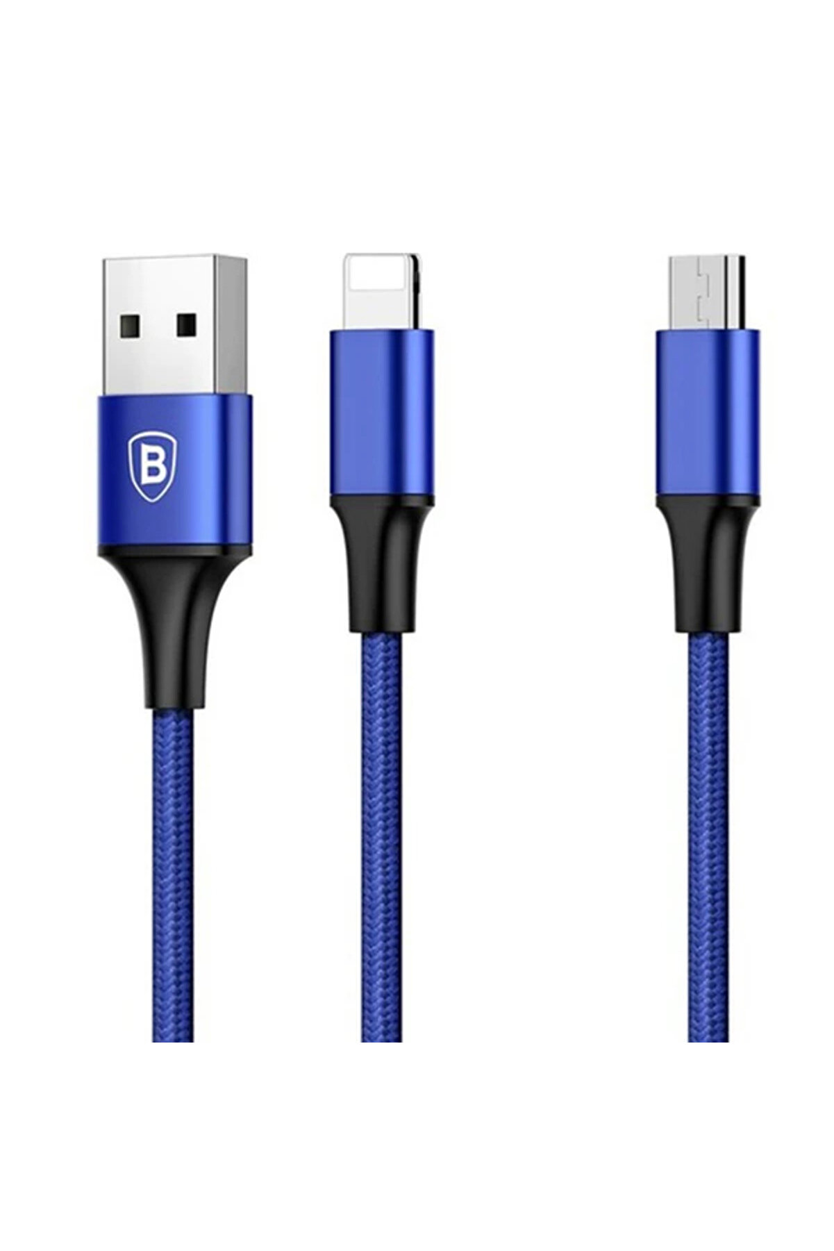 Rapi̇d Seri̇es 2İn1 İphone+ Mi̇cro Usb 3.0A Usb Kablo Şarj 120Cm-(1903) - Dropx9627-4910