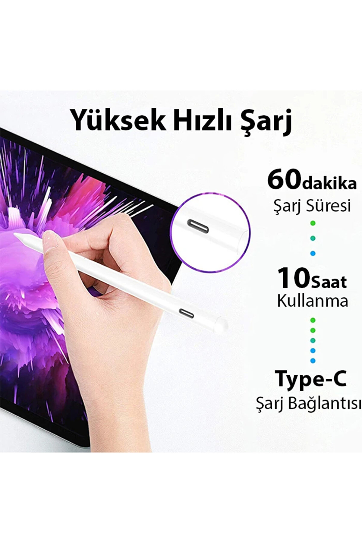Ally Uni̇versal Acti̇ve Touch Kapasi̇ti̇f Stylus Tablet-Telefon Dokunmati̇k Kalem-(5775) - Gms4592-4037