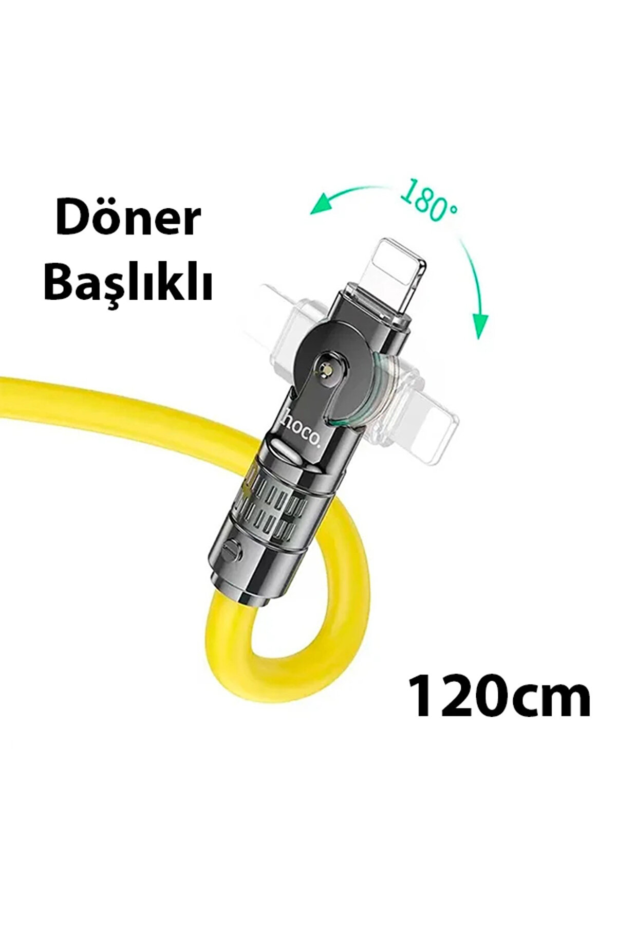 Hoco U118 Döner Başlıklı Pd To İphone Li̇ghtni̇ng Hızlı Şarj Ve Veri̇ Kablosu-(5 - Gms8275-8803