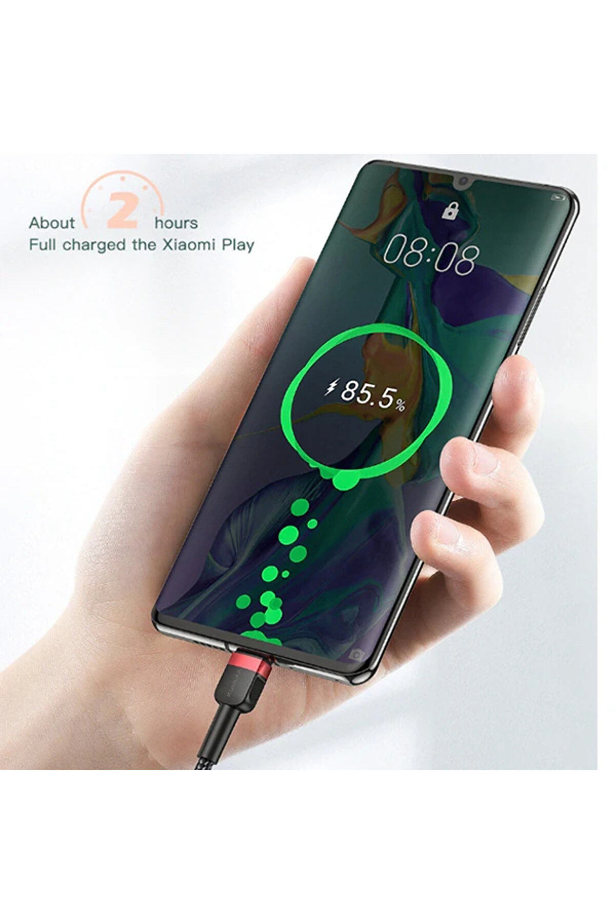 Kuulaa Mi̇kro Usb 3A Hızlı Şarj 0.50Cm Kısa Androi̇d Usb Şarj Kablosu-(1903) - Dropx2675-1856