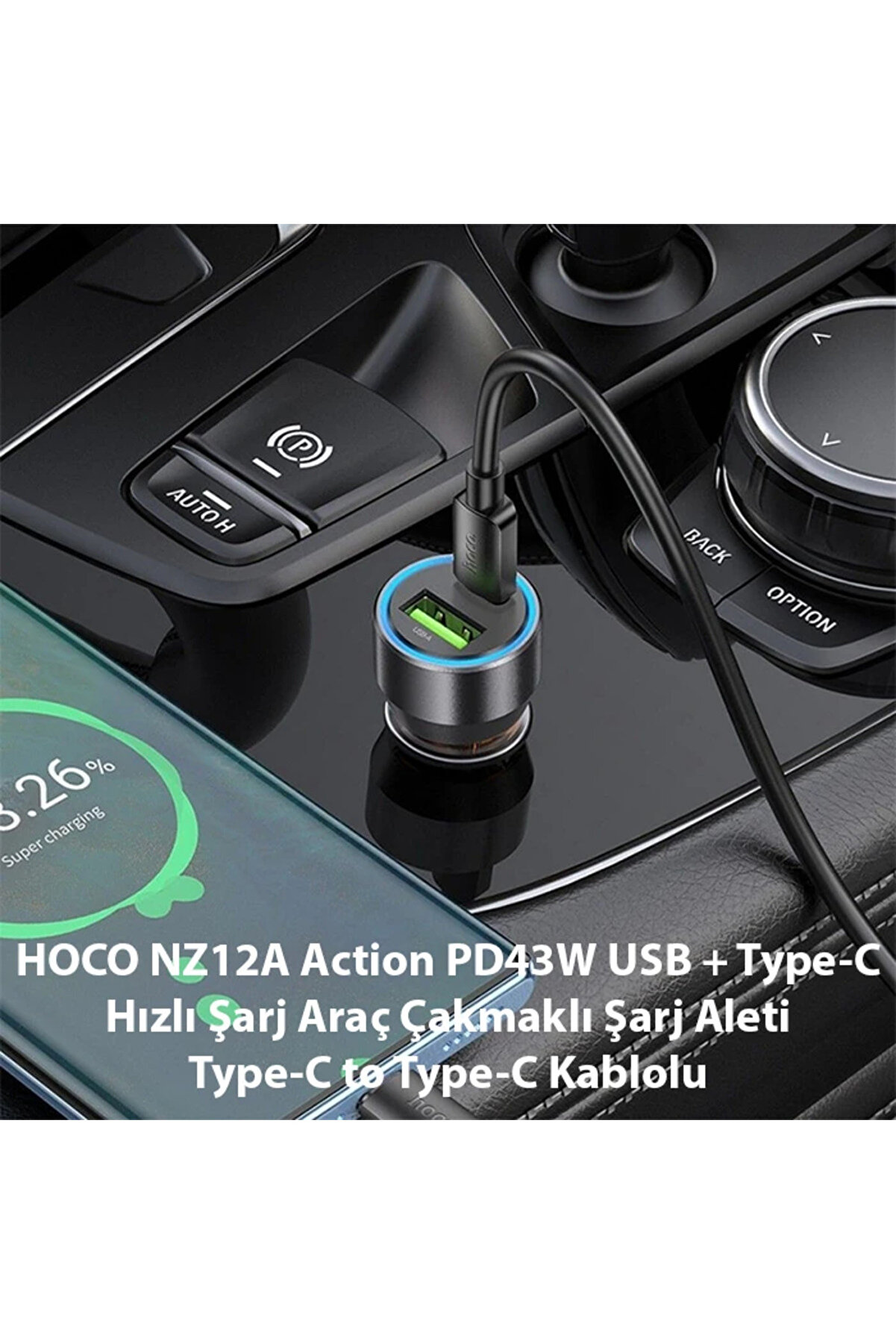 Hoco Nz12A Acti̇on Pd43W Usb + Type-C Araç Çakmaklık Hızlı Şarj Aleti̇ + Typ - Dropx8758-8460