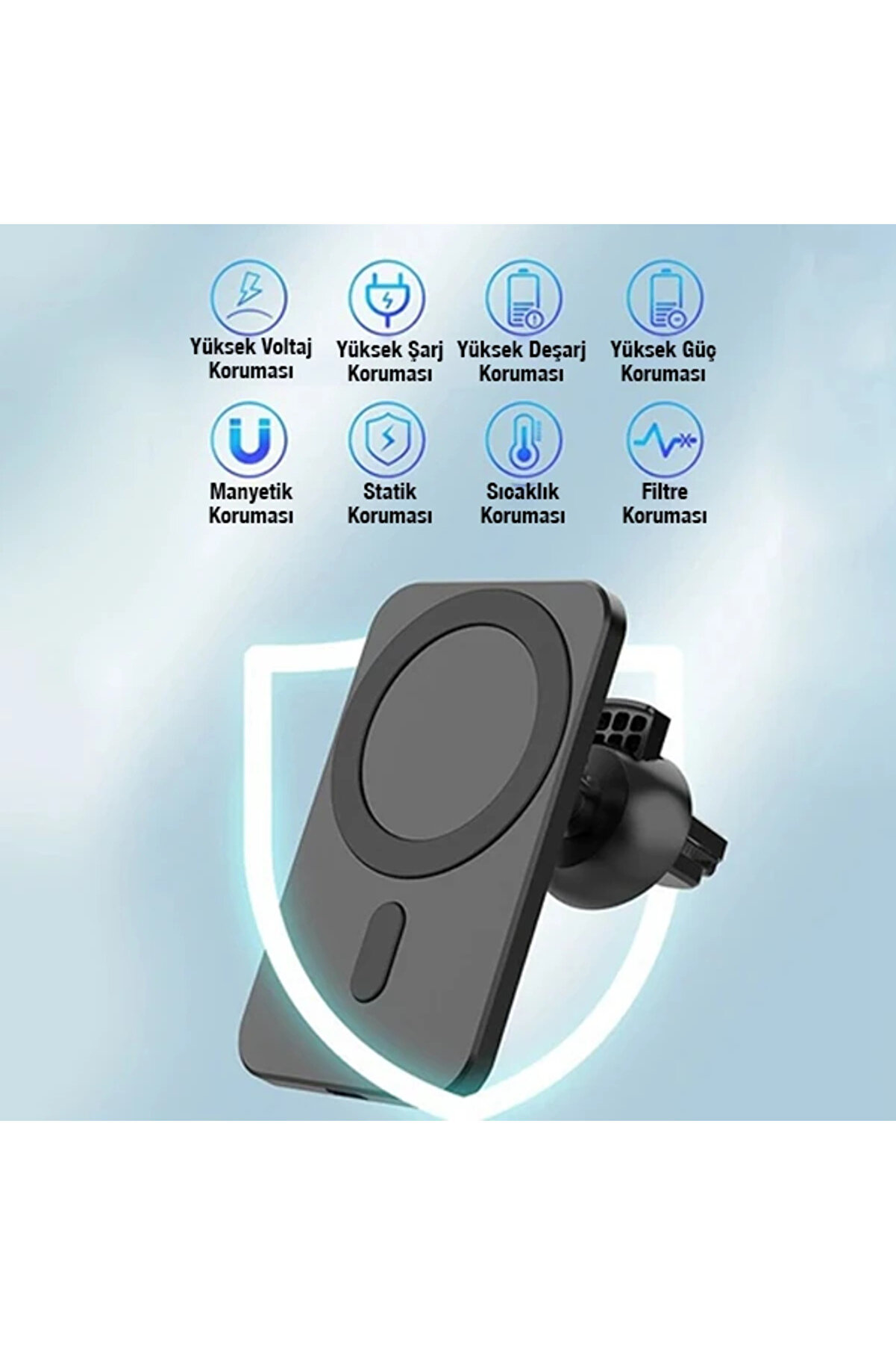 Ally N16 15W Magsafe Uyumlu Araç İçi̇ Telefon Tutucu-(1903) - Cpt209287-7239