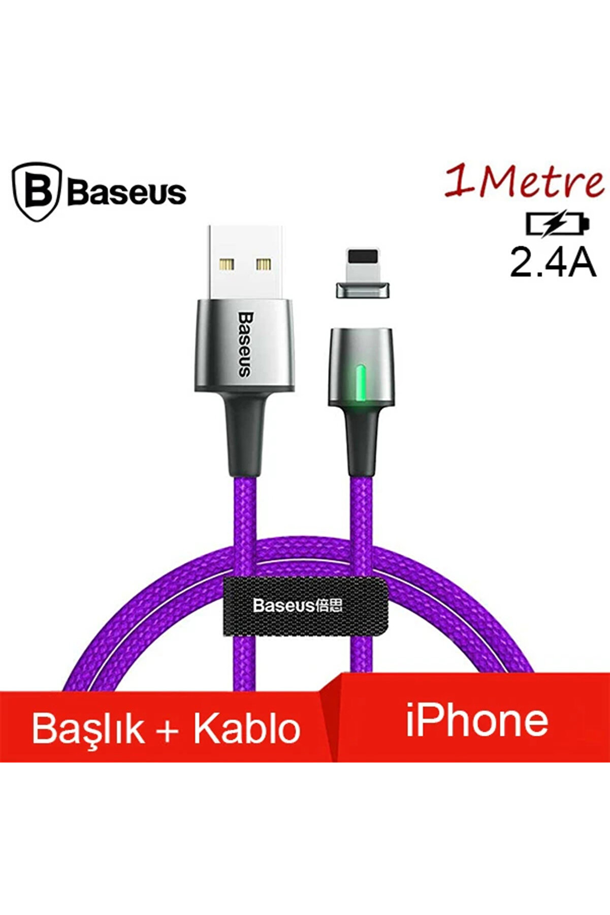 Zi̇nc Magneti̇c Usb Kablo Şarj İphone 14-13-12-11 1Metre-(5775) - Gms6103-1446