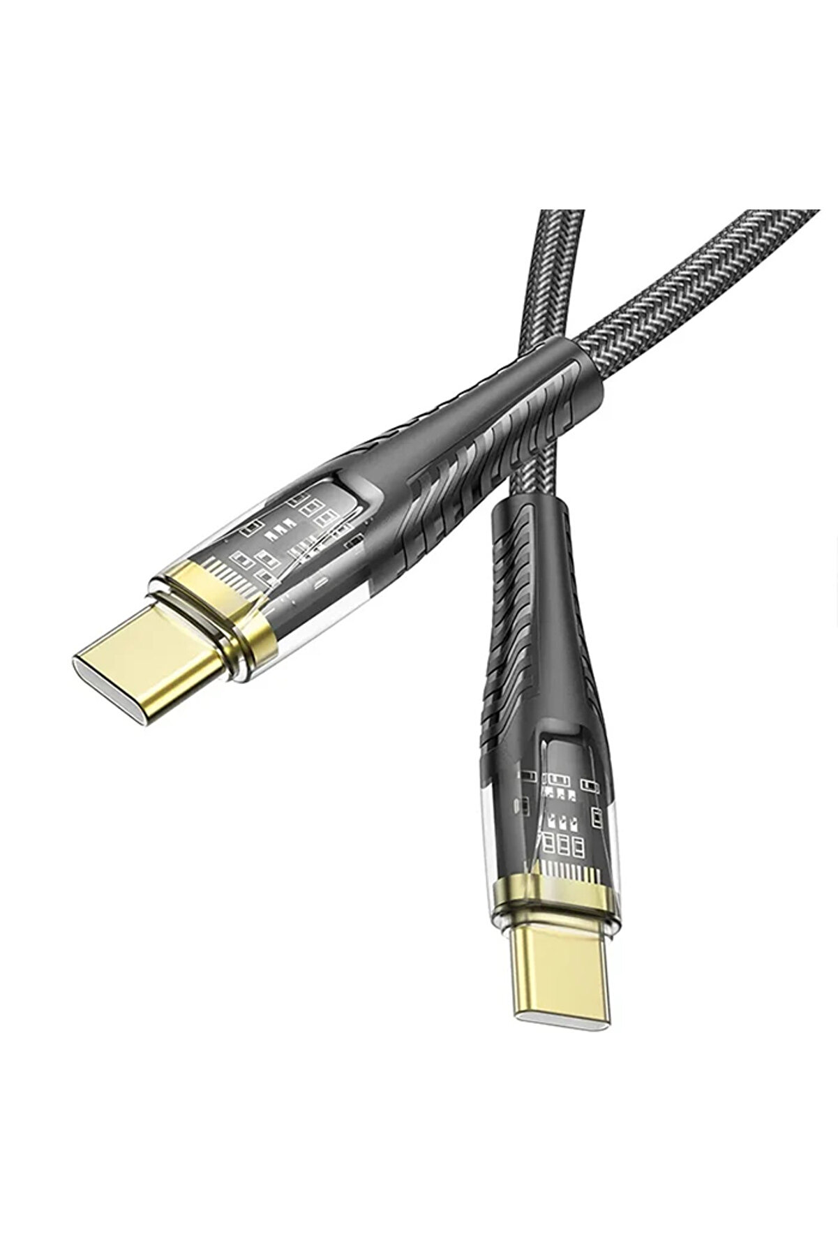 Hoco U121 Gold Standard Transparent Di̇scovery Edi̇ti̇on 60W Type-C To Type-C Hızl - Dropx1124-7688