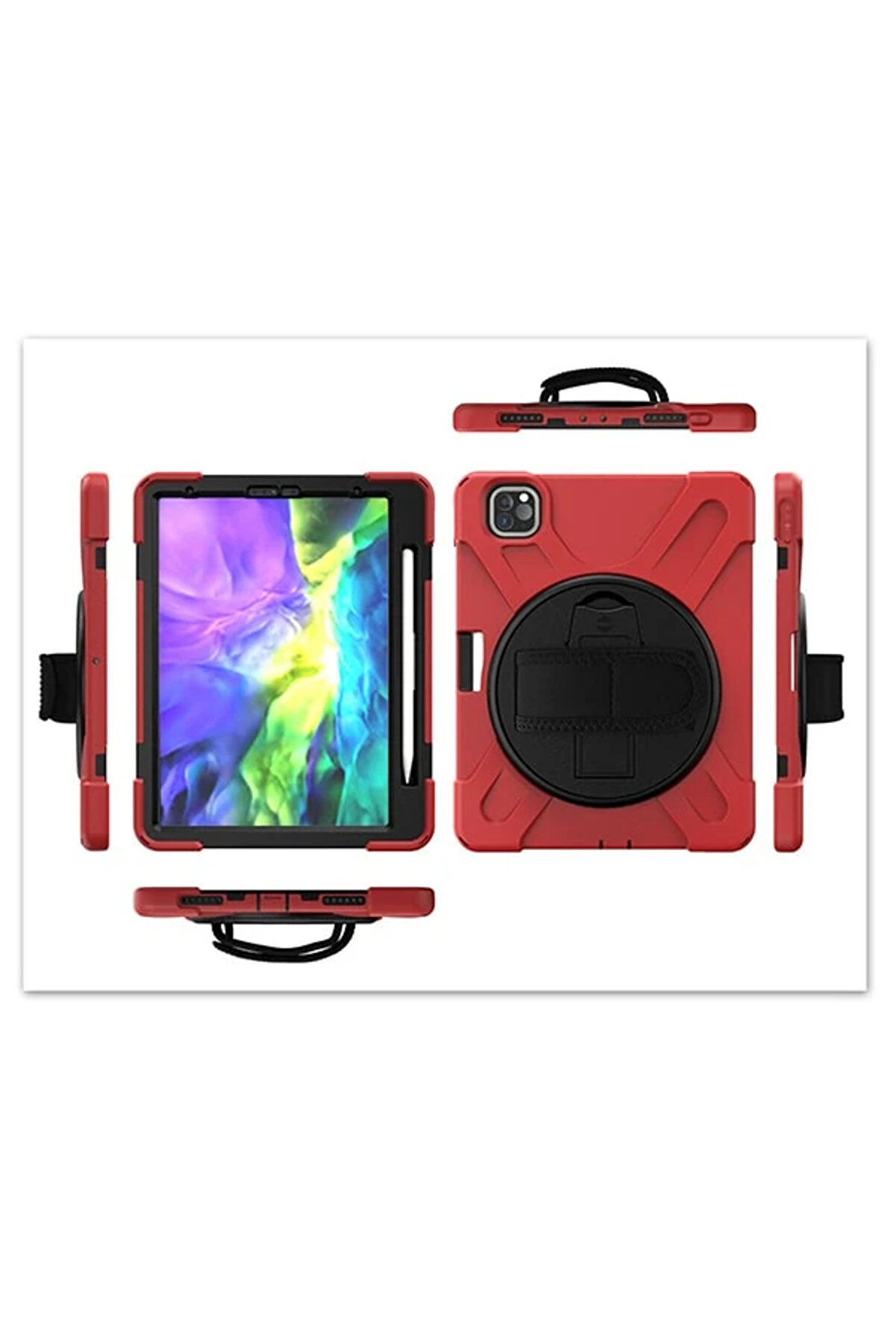 İpad Pro11 (2021-2020-2018) Uyumlu Kılıf Shockproof 3 Katmanlı Standlı Zırh Kılı - Dropx5211-4207