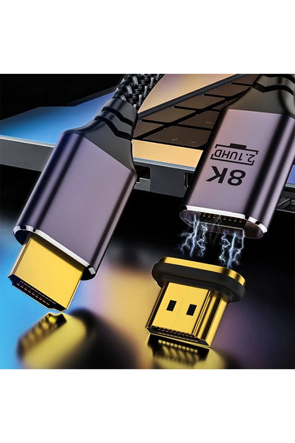 Ally Hdmı To Hdmı 8K Hd 2.1Uhd Mıknatıs Başlıklı Kablo 2 Metre-(1903) - Dropx1105-2980