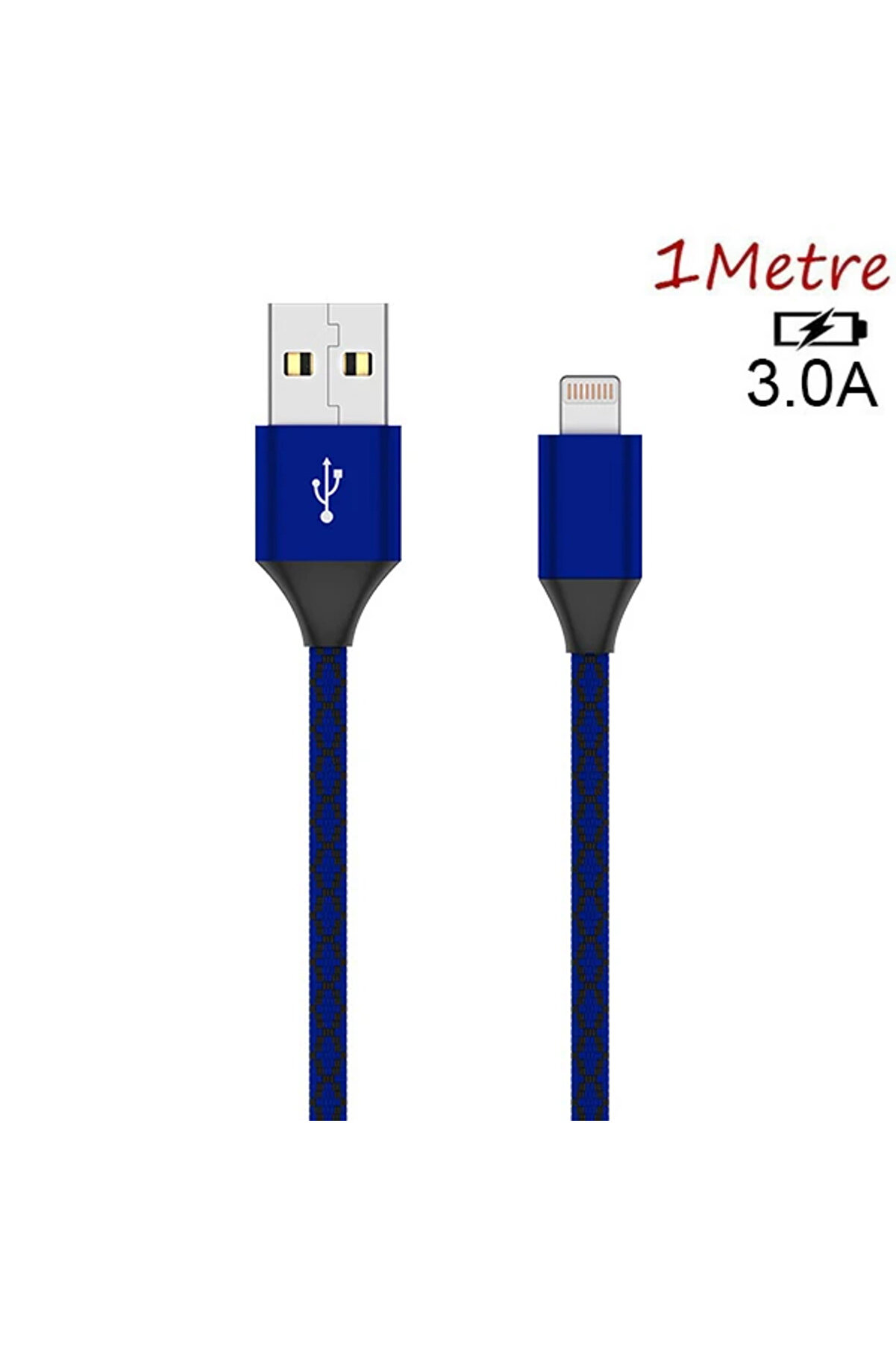 İphone 14-13-12 11 3.0A Hızlı Halat Usb Şarj Kablosu 1Mm-(1903) - Dropx2401-6633