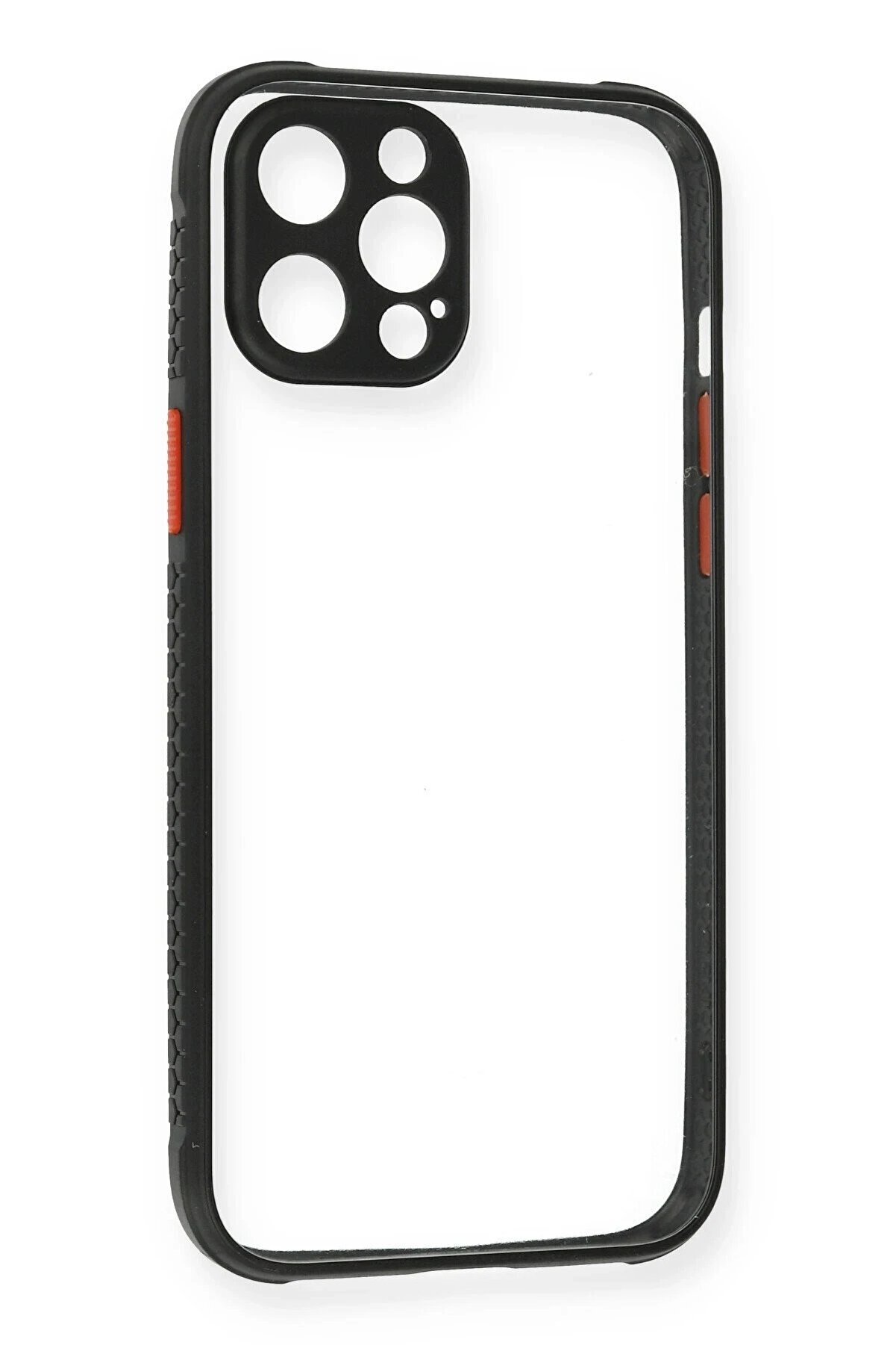 Toptan Bulurum iPhone 12 Pro Kılıf Miami Şeffaf Silikon - Siyah