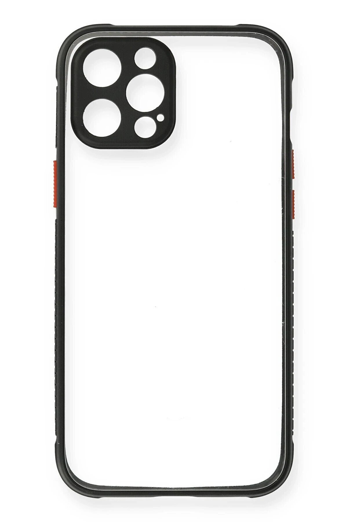 İphone 12 Pro Kılıf Mi̇ami̇ Şeffaf Si̇li̇kon - Si̇yah