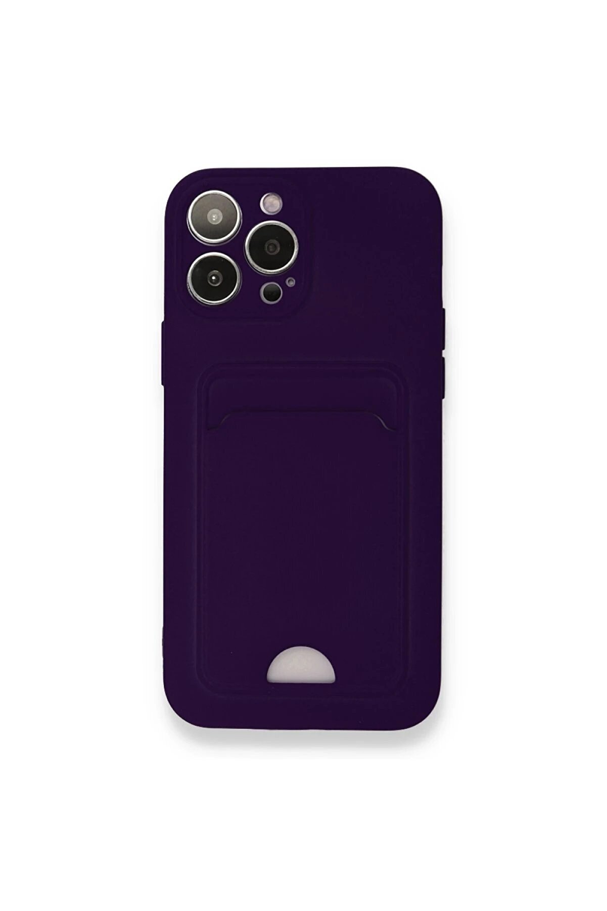 Toptan Bulurum iPhone 13 Pro Kılıf Kelvin Kartvizitli Silikon - Derin Mor
