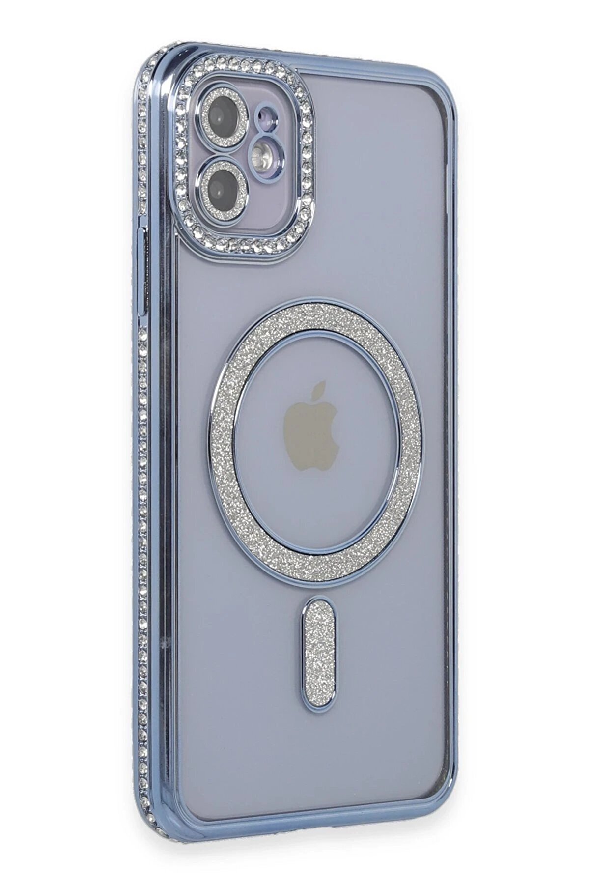 Toptan Bulurum iPhone 11 Kılıf Joke Simli Magneticsafe Kılıf - Mavi