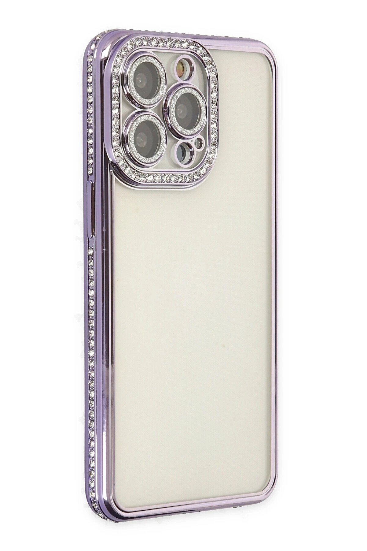 Toptan Bulurum iPhone 14 Pro Kılıf Joke Taşlı Silikon - Mor