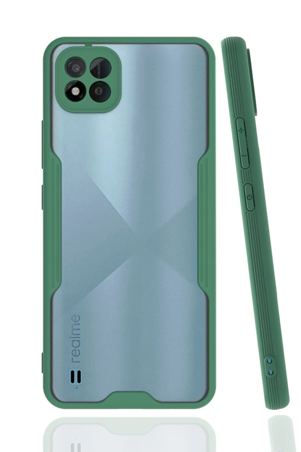 CepteToptan Realme C11 2021 Kılıf Platin Silikon - Yeşil - DROPX7373-9075