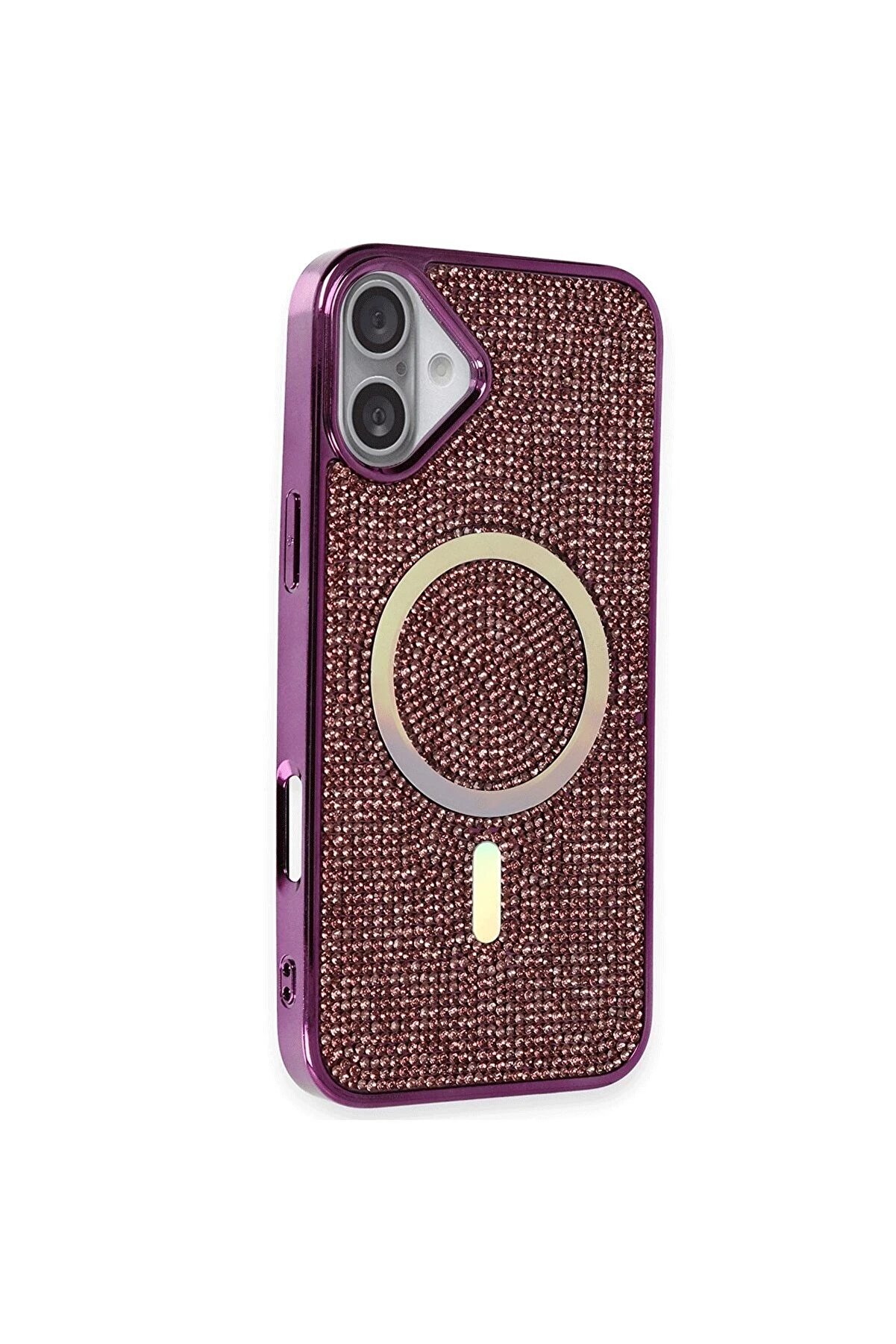 İphone 16 Kılıf Di̇amond Magsafe Kapak - Deri̇n Mor - Dropx3095-1033