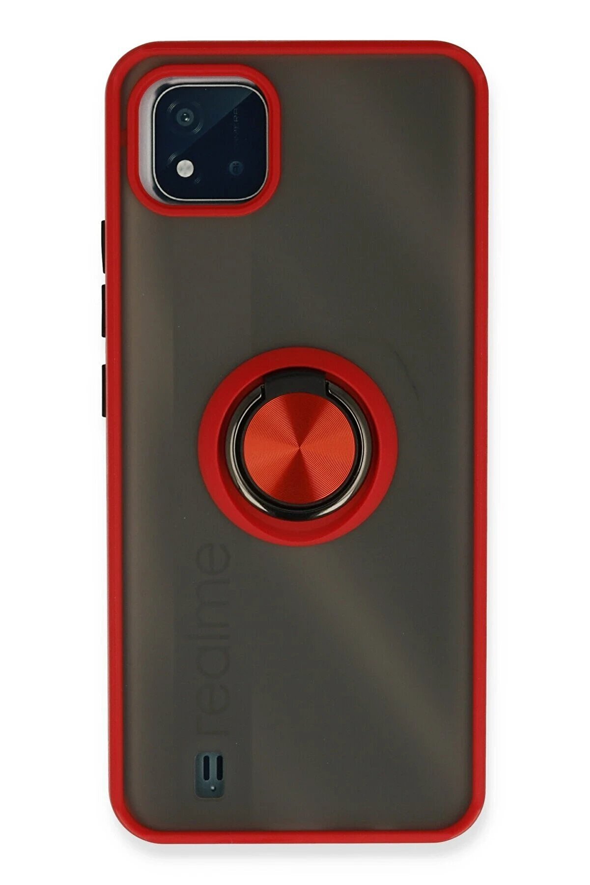 CepteToptan Realme C11 2021 Kılıf Montreal Y&uuml;z&uuml;kl&uuml; Silikon Kapak - Kırmızı - DROPX7621-6215