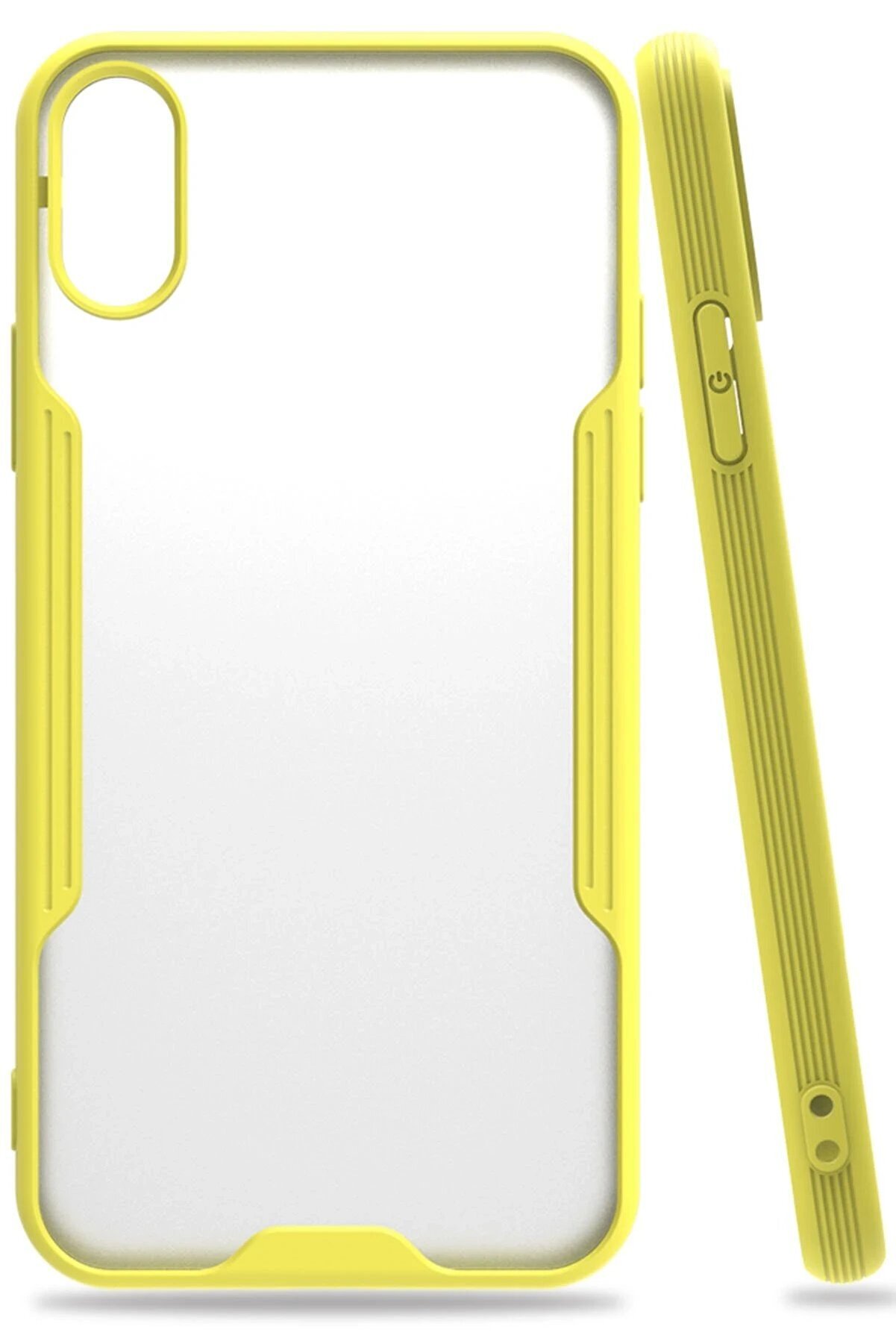 CepteToptan iPhone X Kılıf Platin Silikon - Sarı - DROPX7214-2010