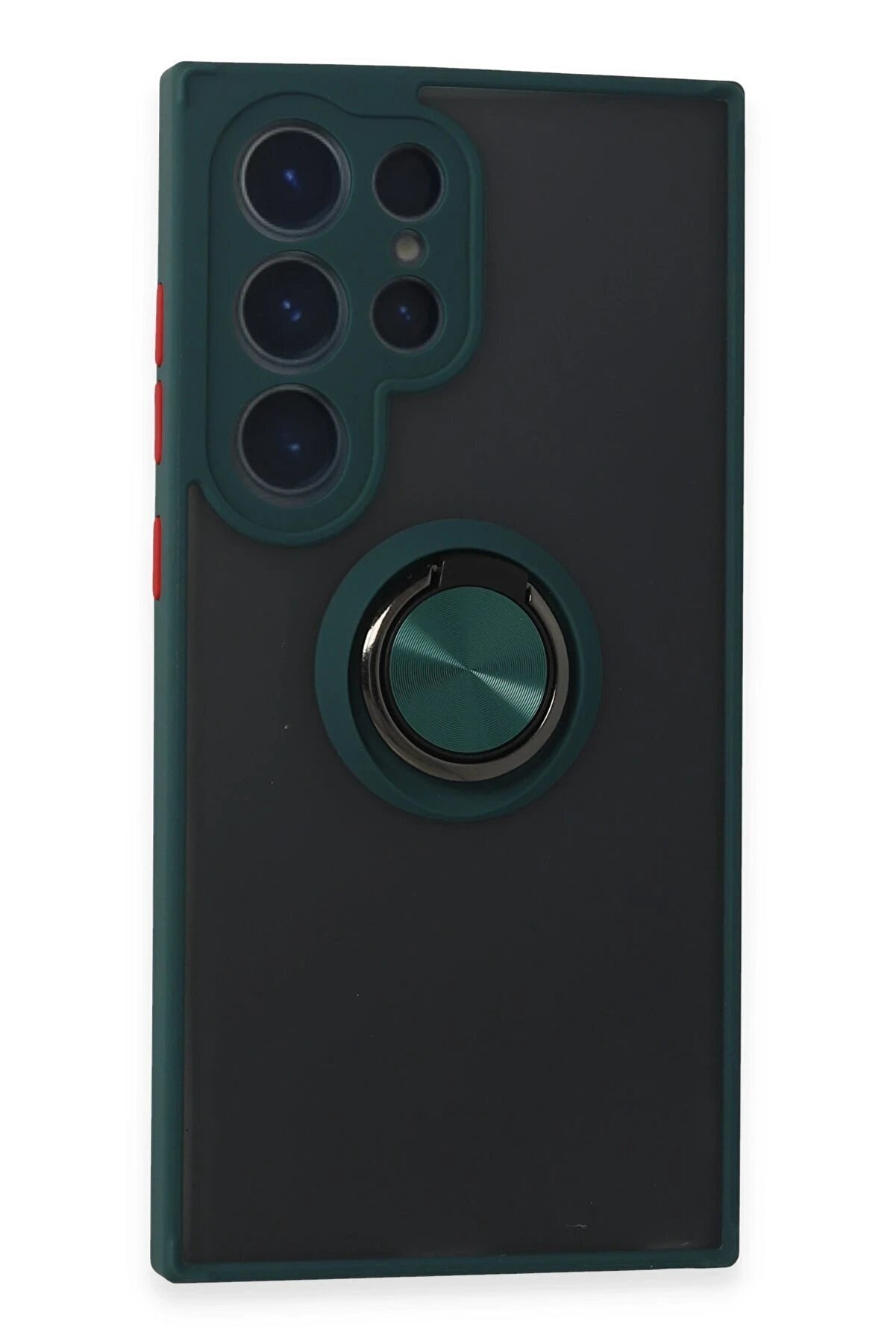 CepteToptan Samsung Galaxy S24 Ultra Kılıf Montreal Yüzüklü Silikon Kapak - Yeşil - DROPX4090-6233