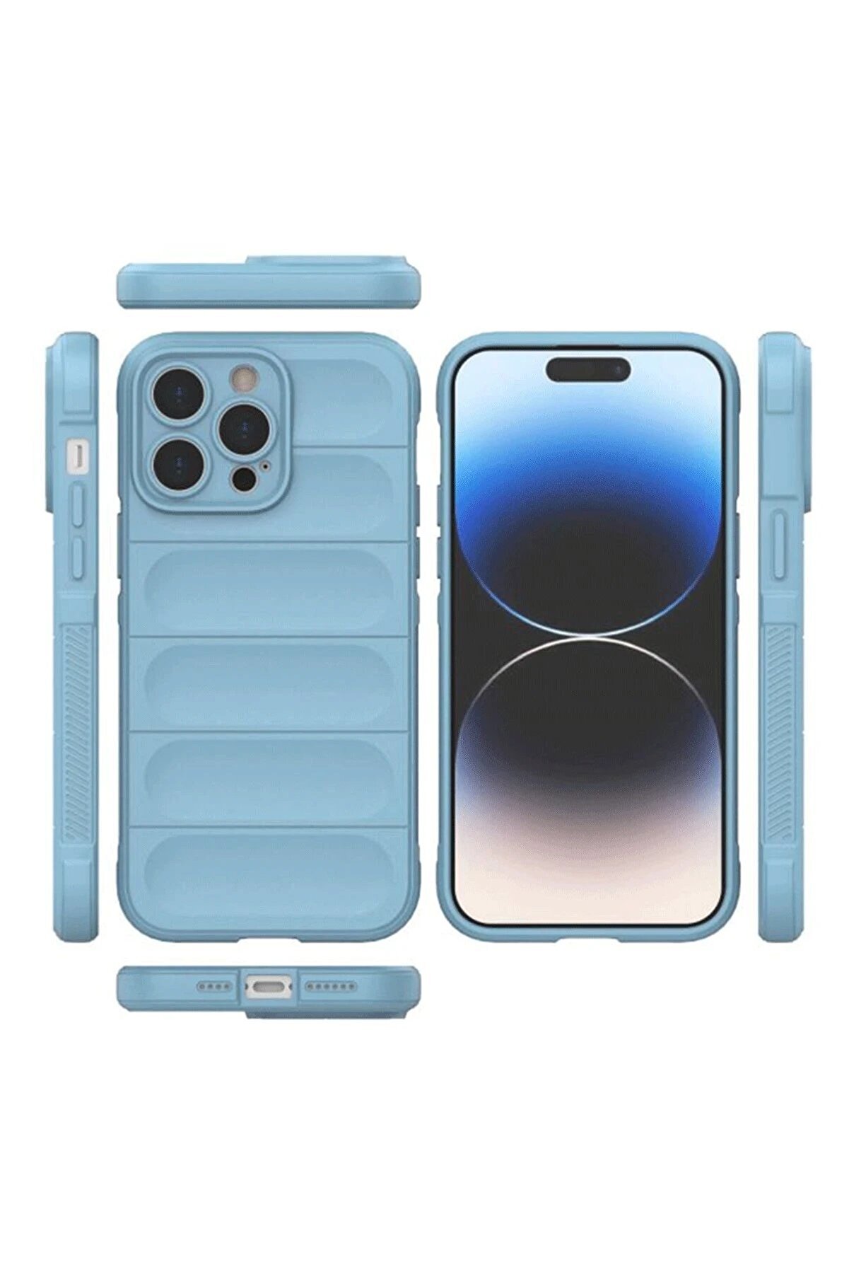 İphone 15 Pro Max Kılıf Opti̇mum Si̇li̇kon - Sky Blue - Dropx5530-2365