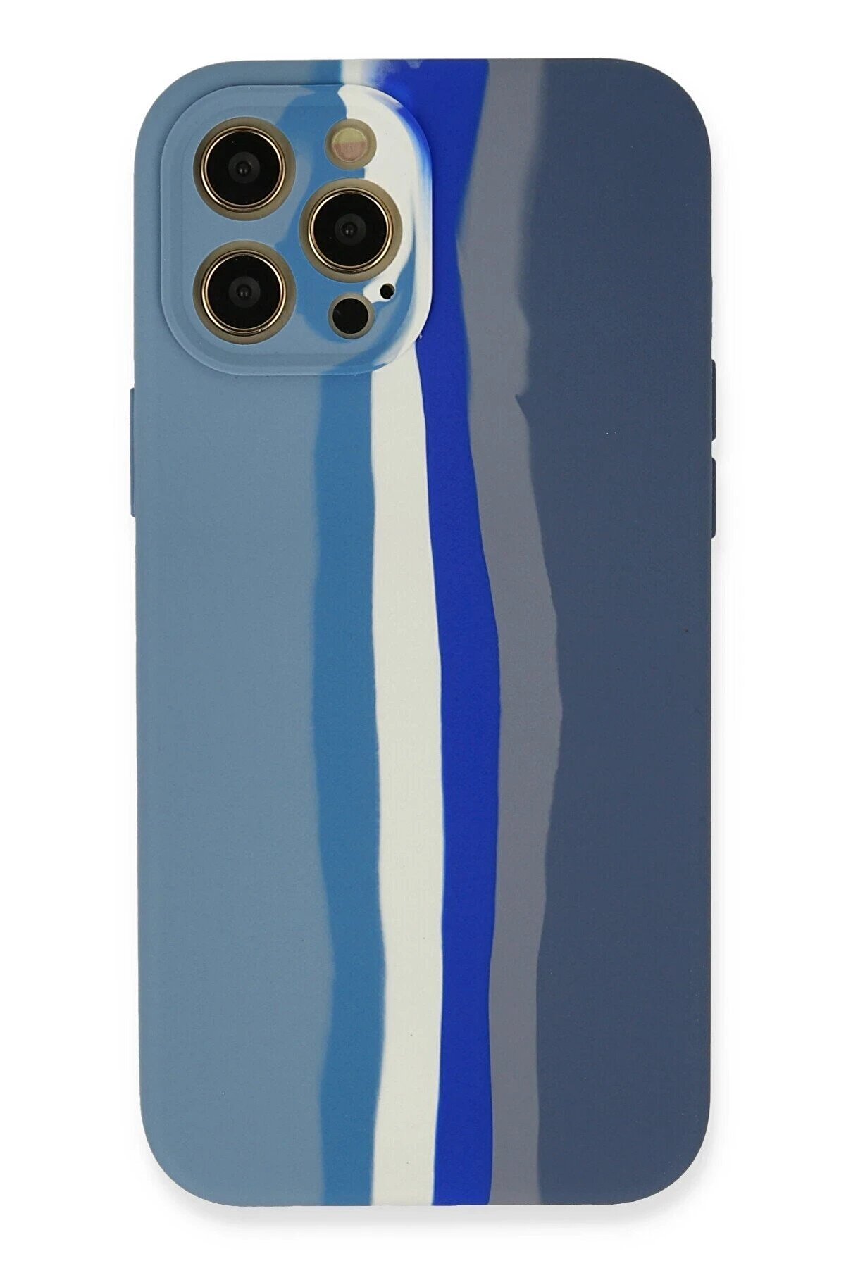 CepteToptan iPhone 12 Pro Kılıf Ebruli Lansman Silikon - Mavi-Gri - DROPX2516-6038