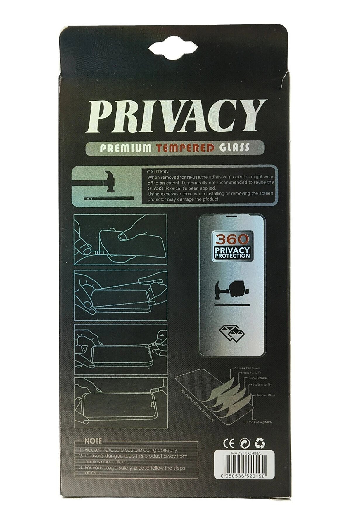 İphone 12 Pro 34D Hayalet Izgaralı Cam - Dropx3520-6946