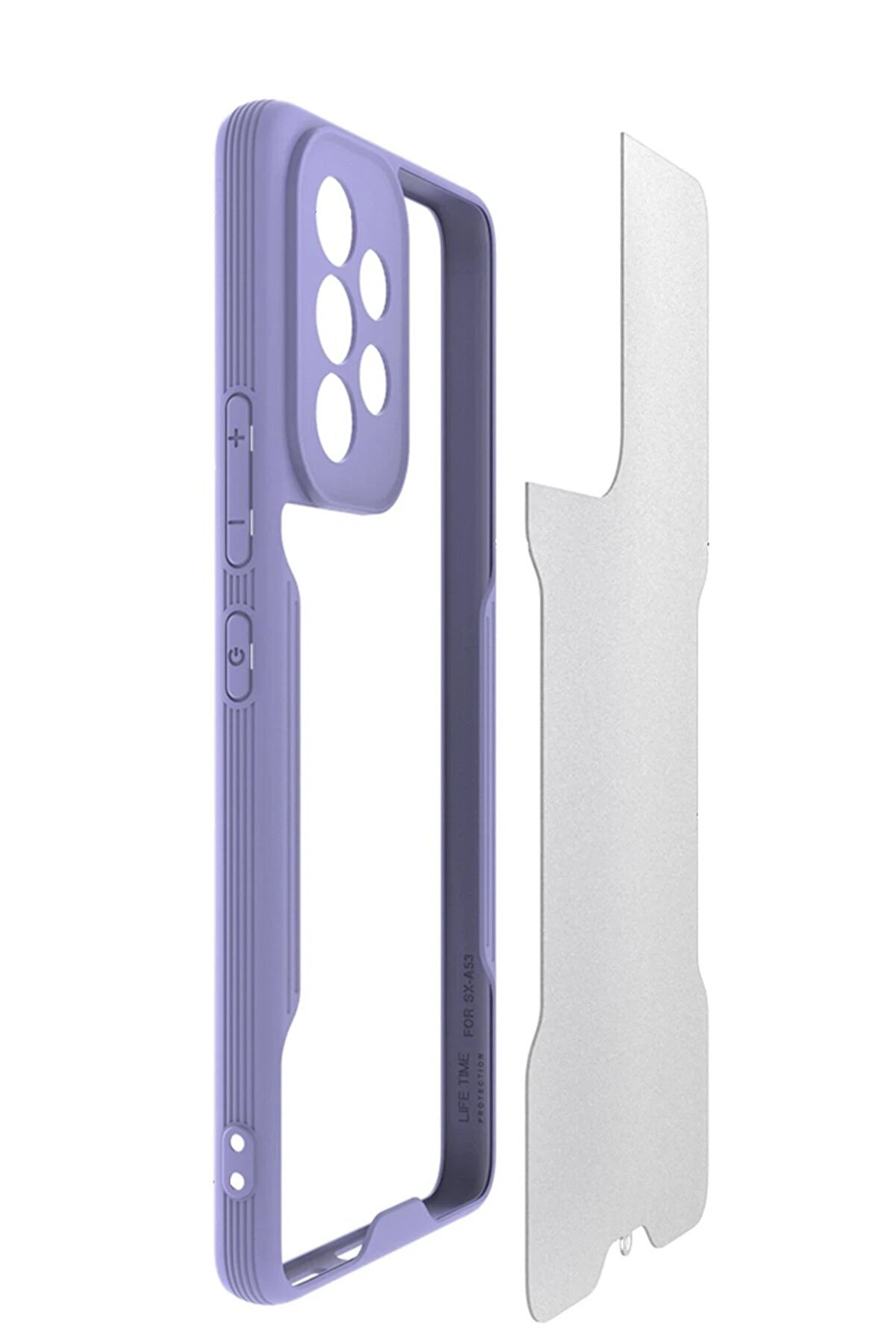 Samsung Galaxy A53 5G Kılıf Plati̇n Si̇li̇kon - Mavi̇ - Dropx7308-4875