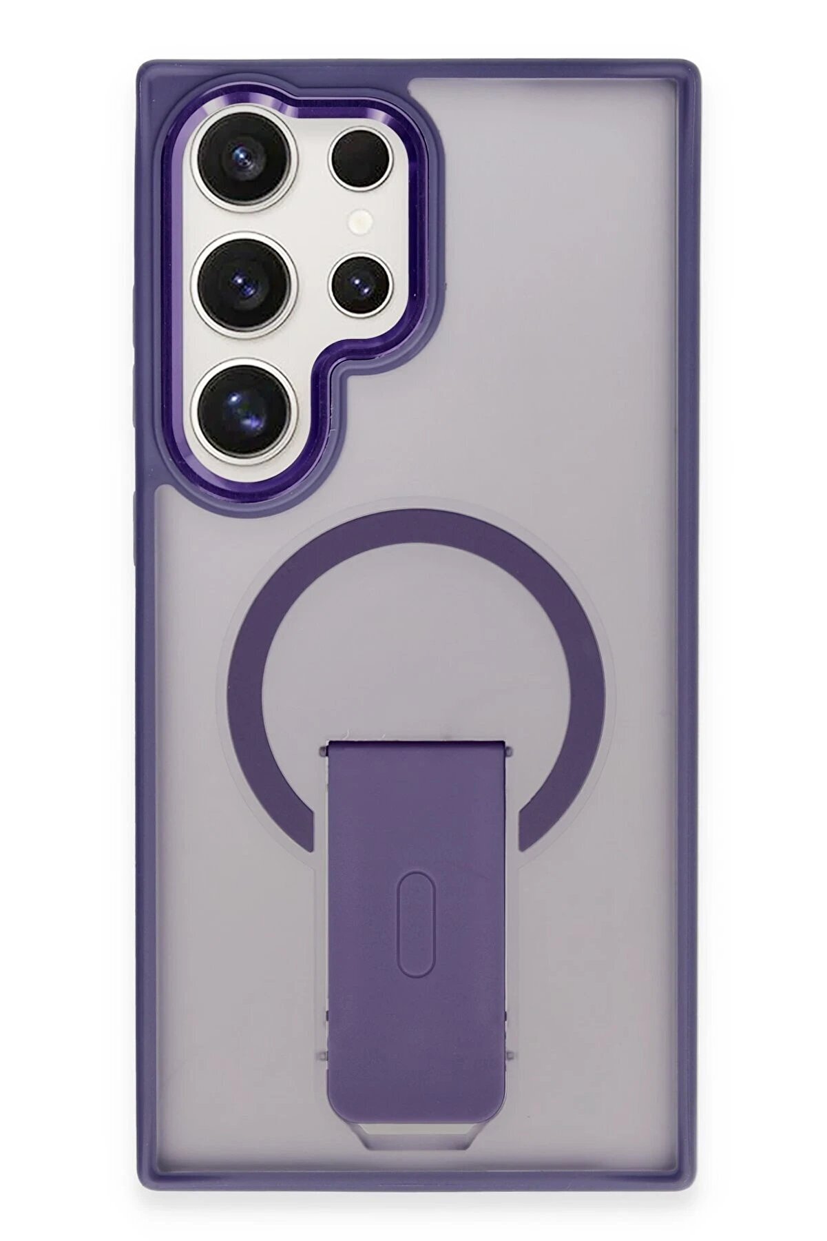 CepteToptan Samsung Galaxy S23 Ultra Tork Magsafe Standlı Kapak - Derin Mor - DROPX9616-7193