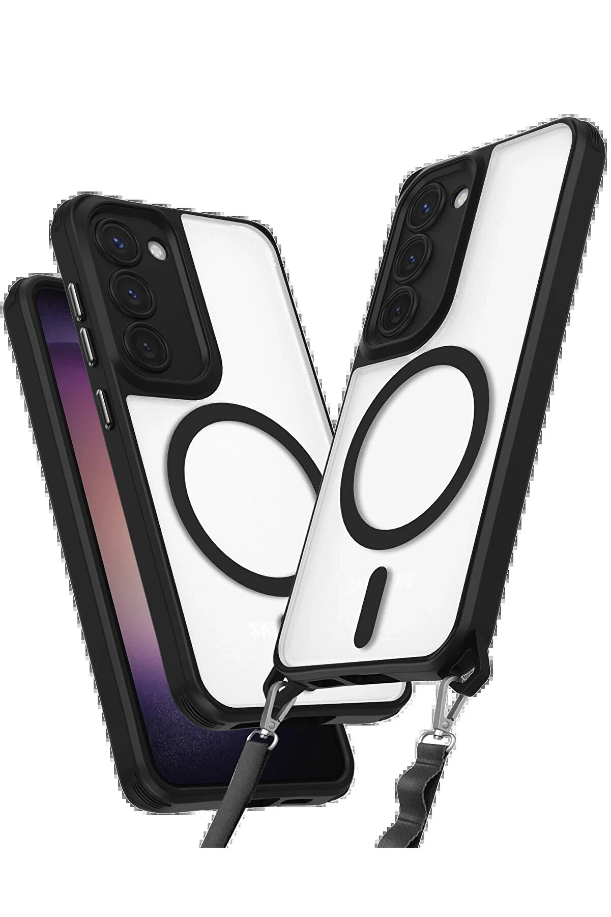 CepteToptan Samsung Galaxy S23 Kılıf Enka Magsafe Silikon Kılıf - Siyah - DROPX5412-1858