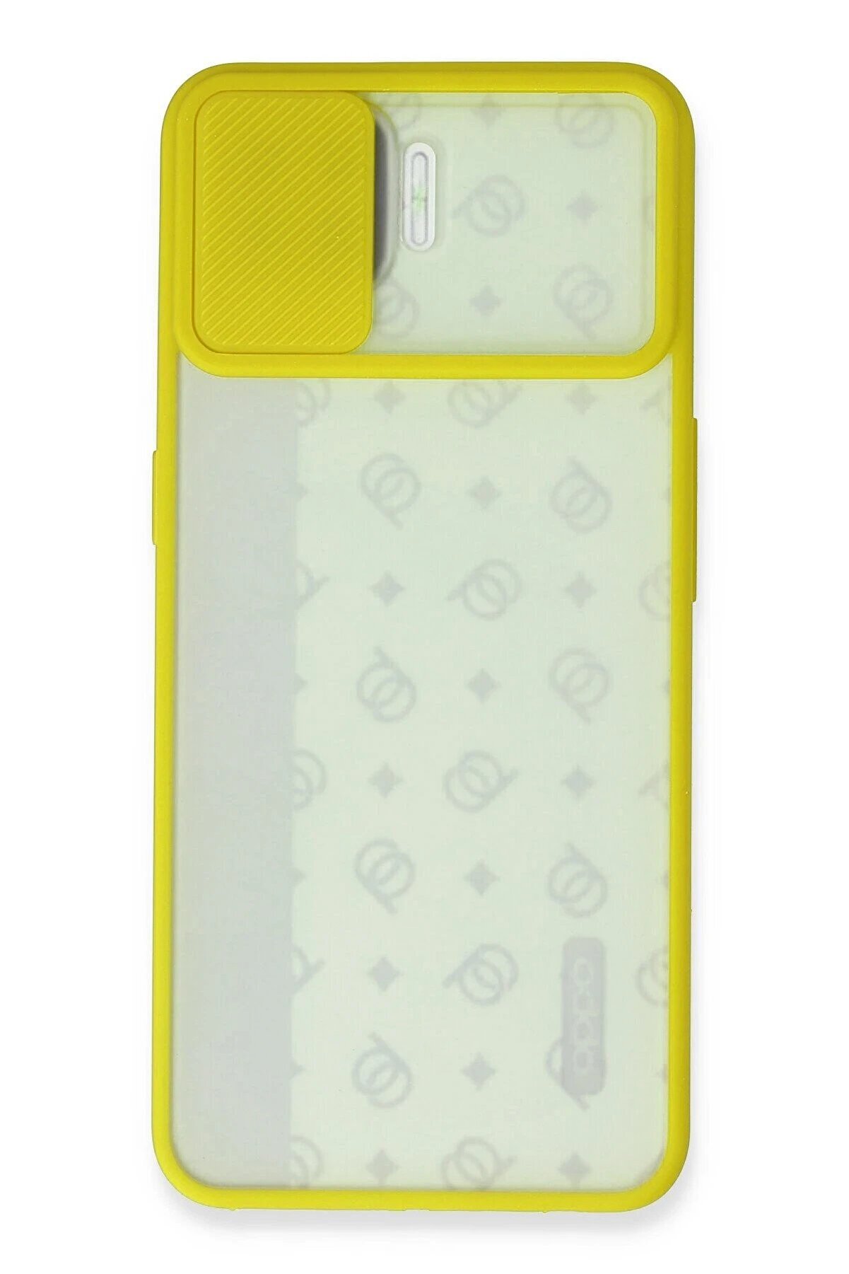 Oppo Reno 4 Li̇te Kılıf Palm Buzlu Kamera Sürgülü Si̇li̇kon - Sarı - Dropx9208-7173