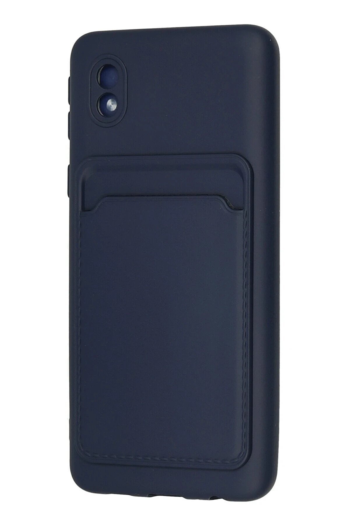 Samsung Galaxy A01 Core Kılıf Kelvi̇n Kartvi̇zi̇tli̇ Si̇li̇kon - Laci̇vert - Dropx8962-7993