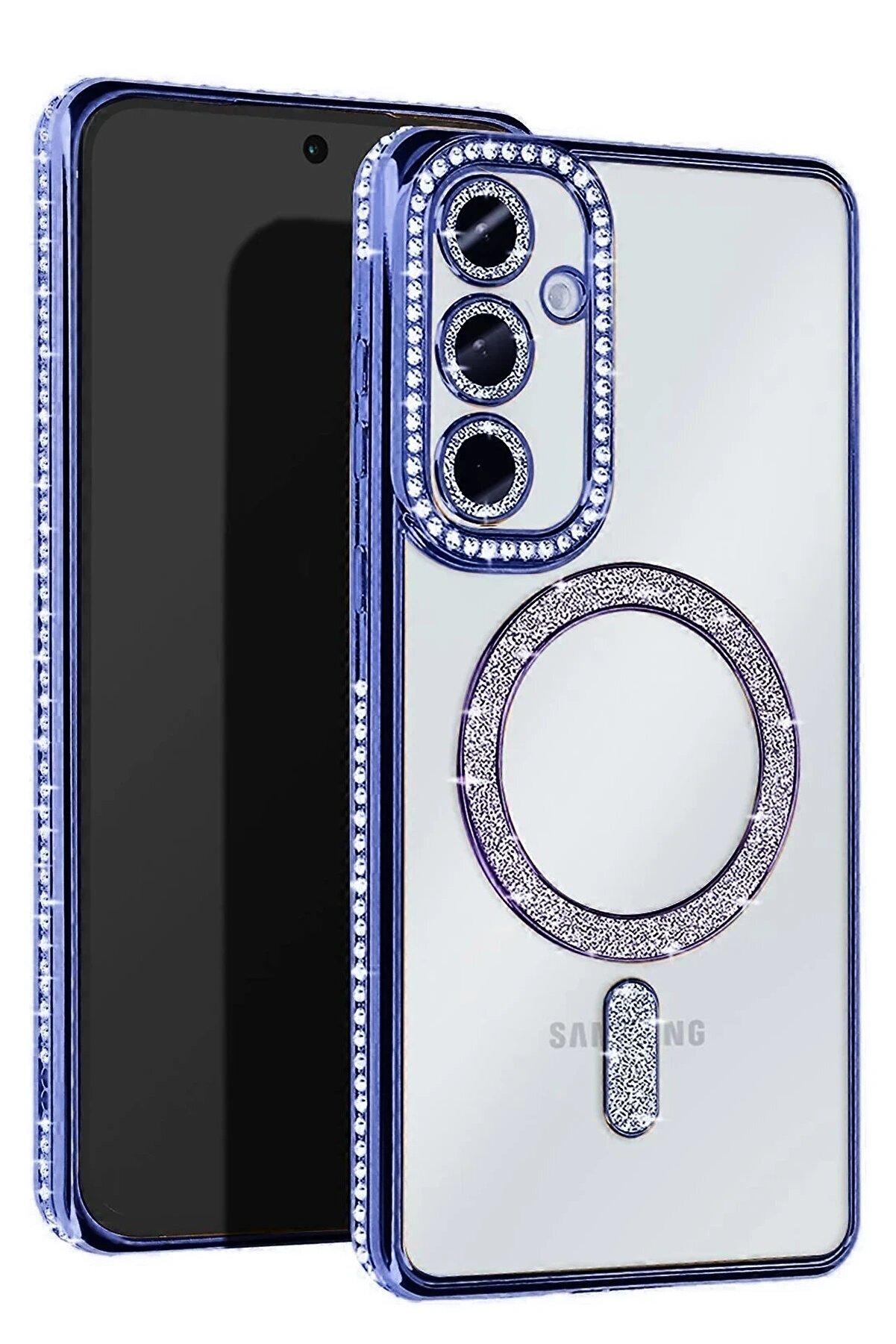 CepteToptan Samsung Galaxy S25 Edge Joke Simli Magneticsafe Kılıf - Mavi - DROPX4486-6863