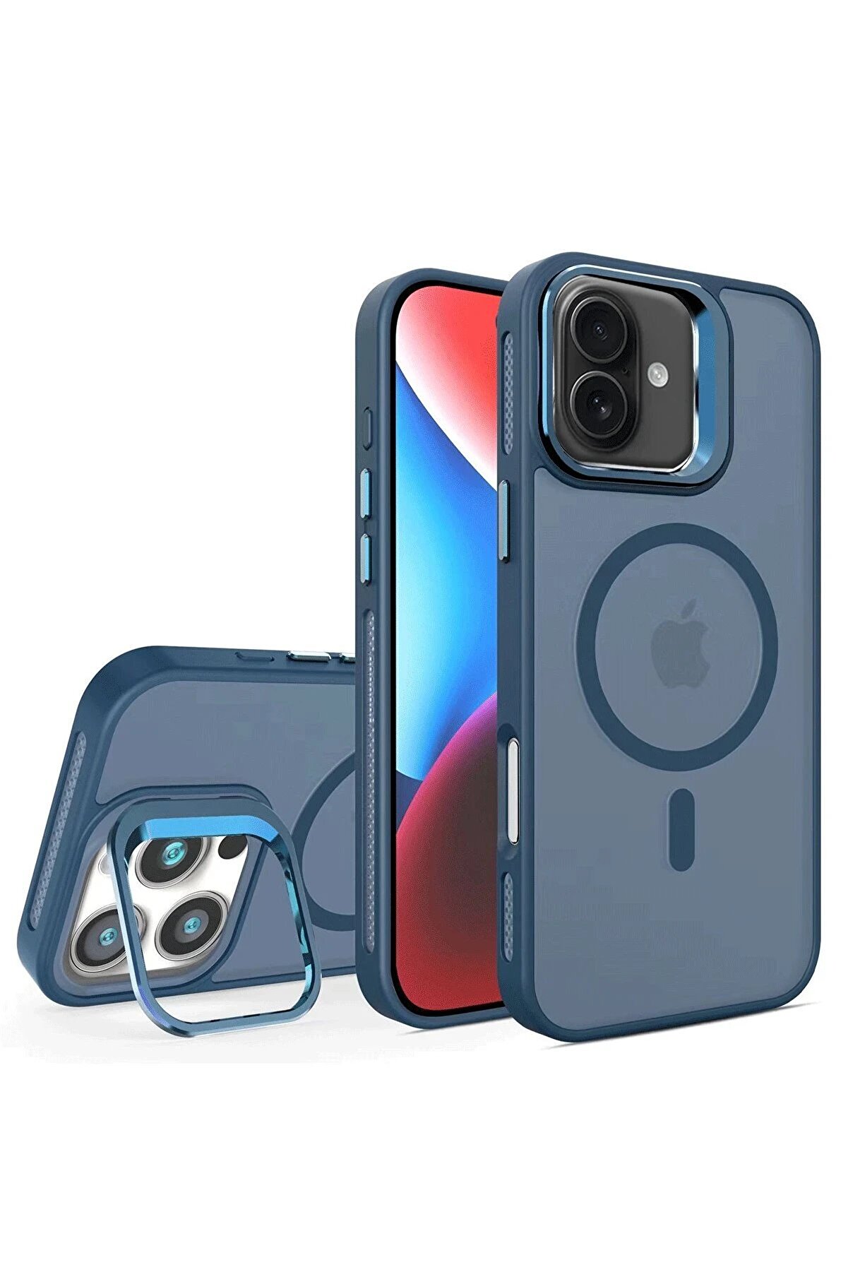 CepteToptan iPhone 16 Plus Flet Lens Magsafe Kapak - Lacivert - DROPX6818-4196