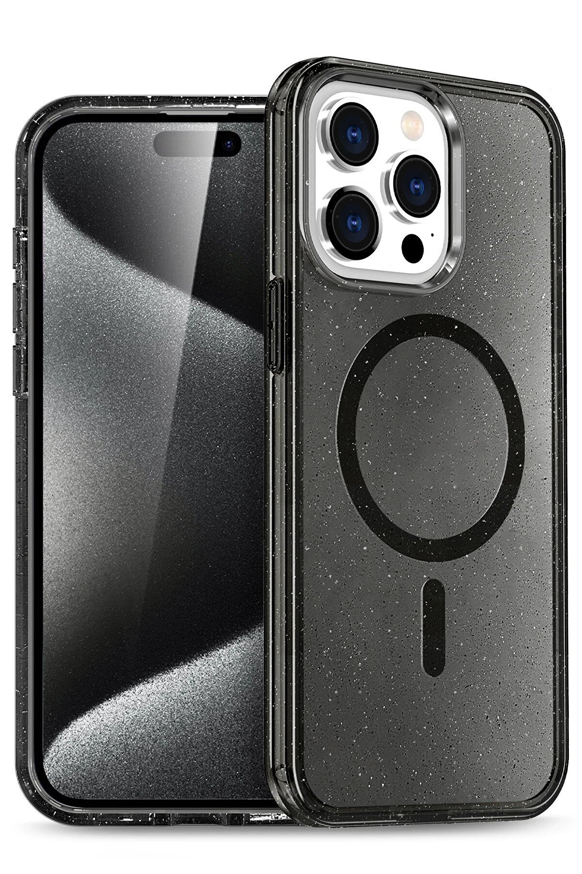 CepteToptan Apple iPhone 15 Pro Max Star Magsafe Kapak - Siyah - DROPX3349-2696