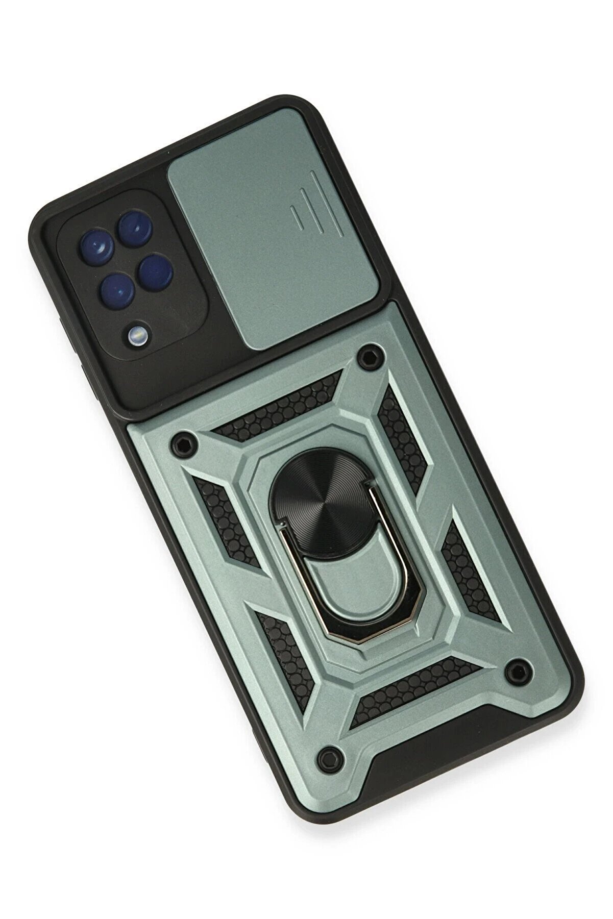 Samsung Galaxy A22 Kılıf Pars Lens Yüzüklü Si̇li̇kon - Yeşi̇l - Dropx8843-8699