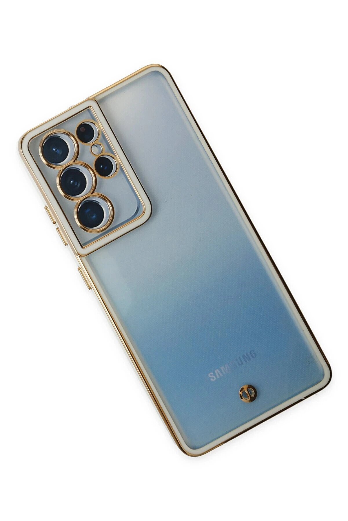 Samsung Galaxy S21 Ultra Kılıf Li̇va Lens Si̇li̇kon - Beyaz - Dropx7588-2220