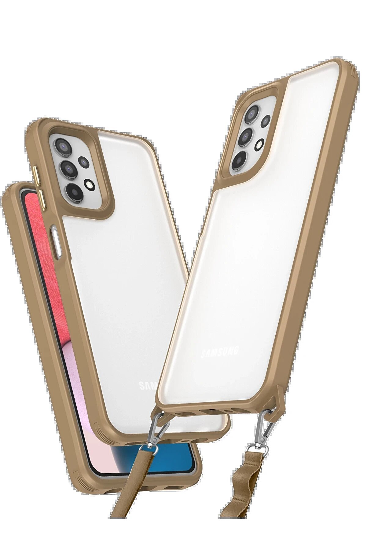 CepteToptan Samsung Galaxy A23 4G Kılıf Penta Silikon Kılıf - Çöl Titanyum - DROPX9881-2632