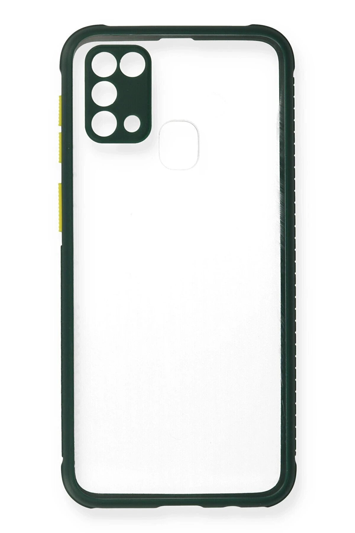 Samsung Galaxy M31 Kılıf Mi̇ami̇ Şeffaf Si̇li̇kon - Koyu Yeşi̇l - Dropx6701-8189