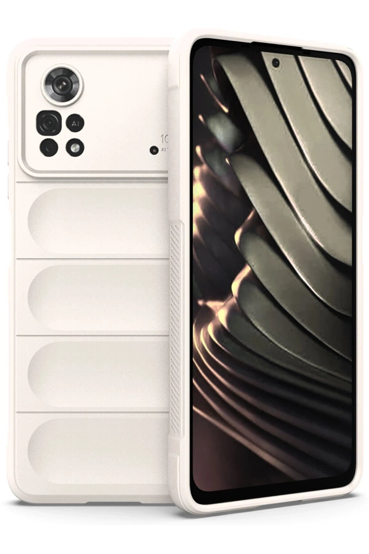 CepteToptan Xiaomi Poco X4 Pro 5G Kılıf Optimum Silikon - Krem - DROPX4104-3038