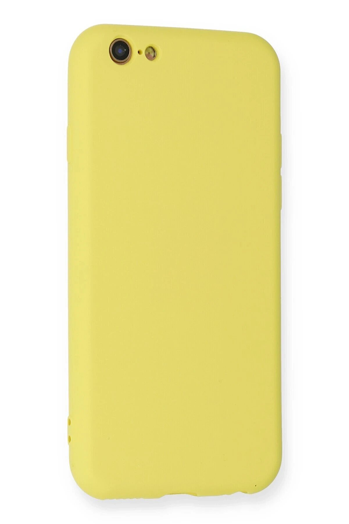 İphone 6 Kılıf Nano İçi̇ Kadi̇fe Si̇li̇kon - Sarı - Dropx5185-4790