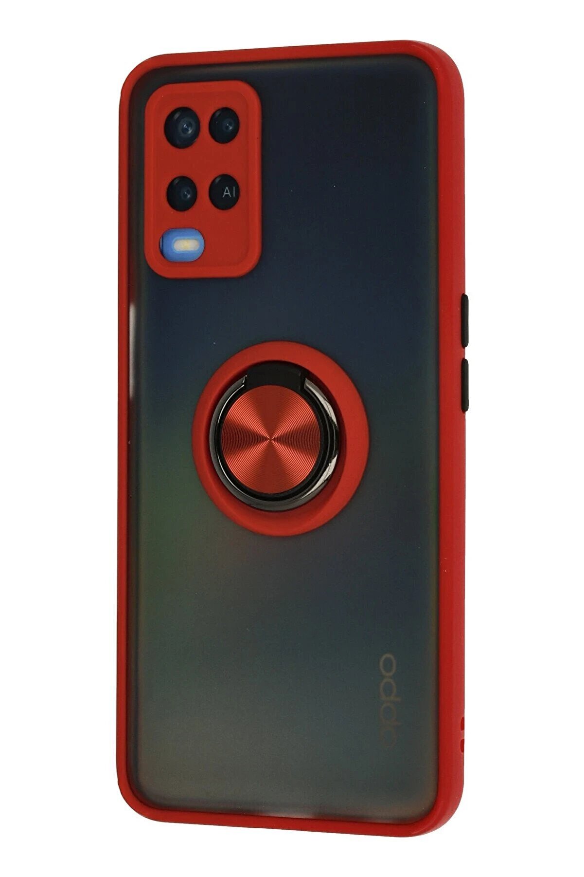 Oppo A54 4G Kılıf Montreal Yüzüklü Si̇li̇kon Kapak - Kırmızı - Dropx5327-1025