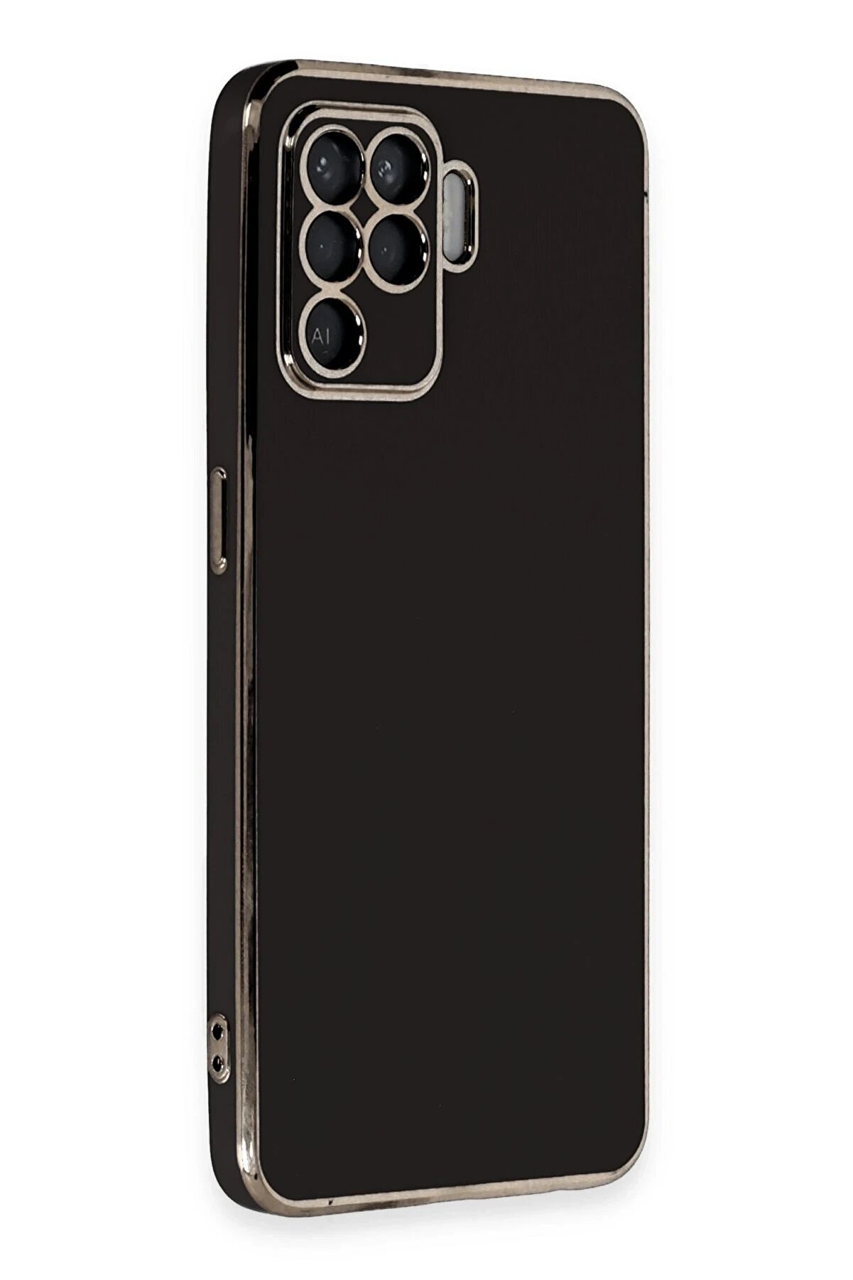 Oppo Reno 5 Li̇te Kılıf Volet Si̇li̇kon - Si̇yah - Dropx7684-7084