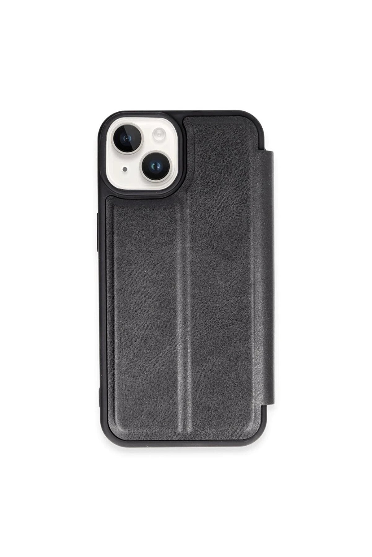 CepteToptan iPhone 15 Kılıf Flip Cover - Siyah - DROPX3384-9950