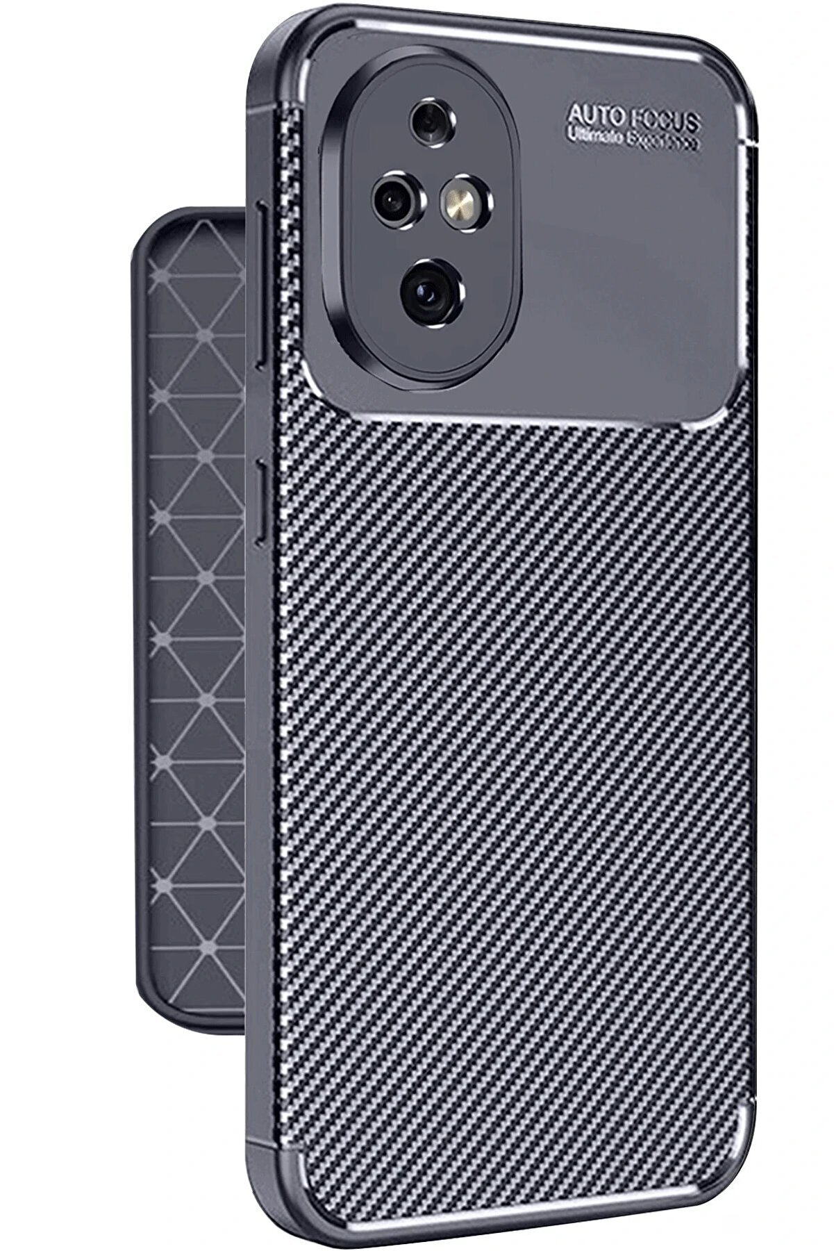 CepteToptan Honor 200 Kılıf Auto Focus Karbon Kapak - Lacivert - DROPX5479-9384