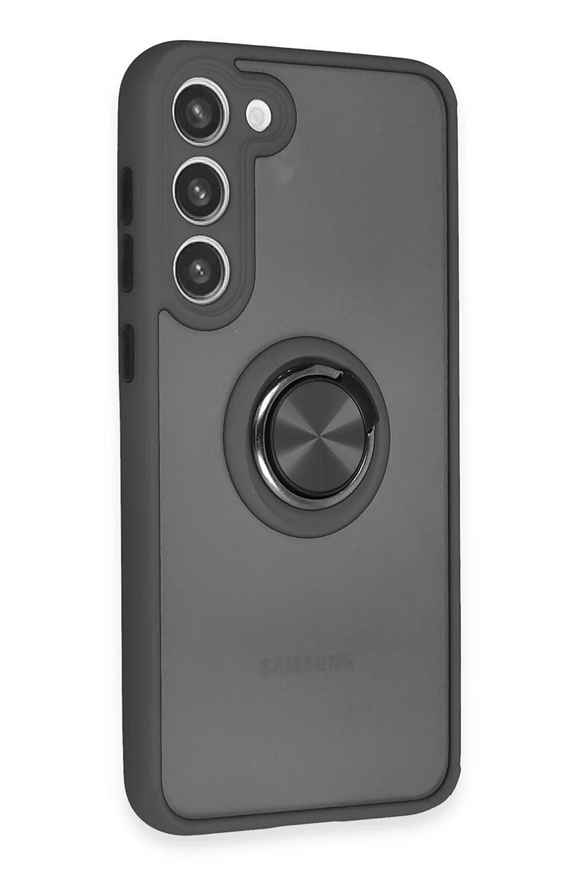 Samsung Galaxy S23 Plus Kılıf Montreal Yüzüklü Si̇li̇kon Kapak - Si̇yah - Dropx8576-4290