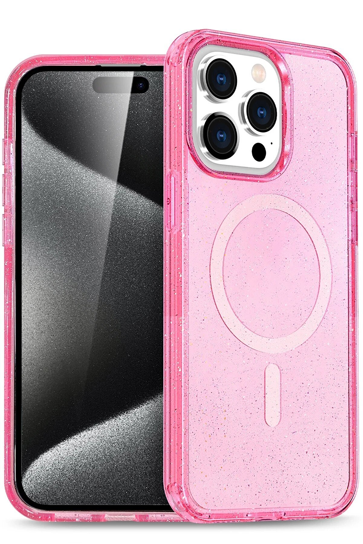 CepteToptan Apple iPhone 15 Pro Max Star Magsafe Kapak - Pembe - DROPX7888-1574