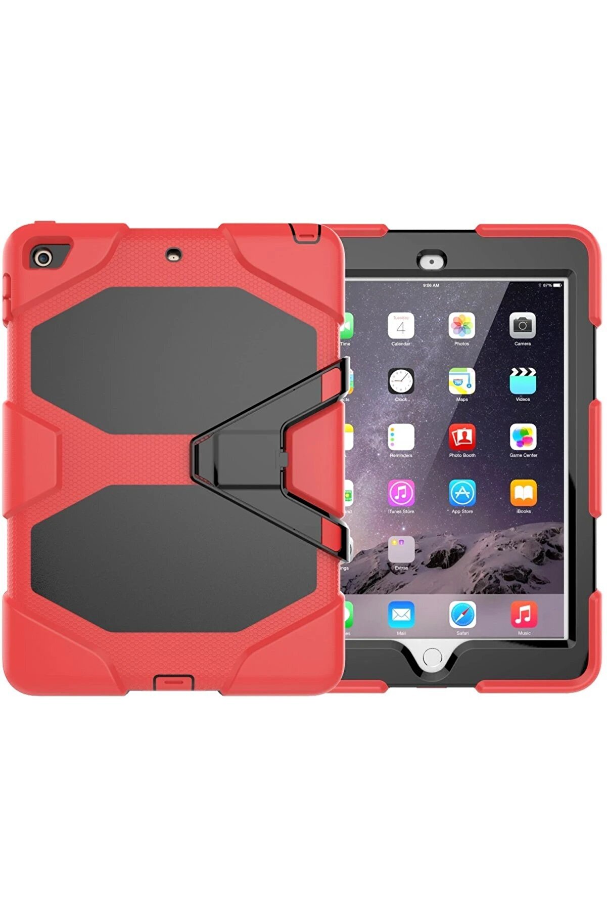 CepteToptan iPad 5 Air 9.7 Kılıf Griffin Tablet Kapak - Kırmızı - DROPX3603-9658