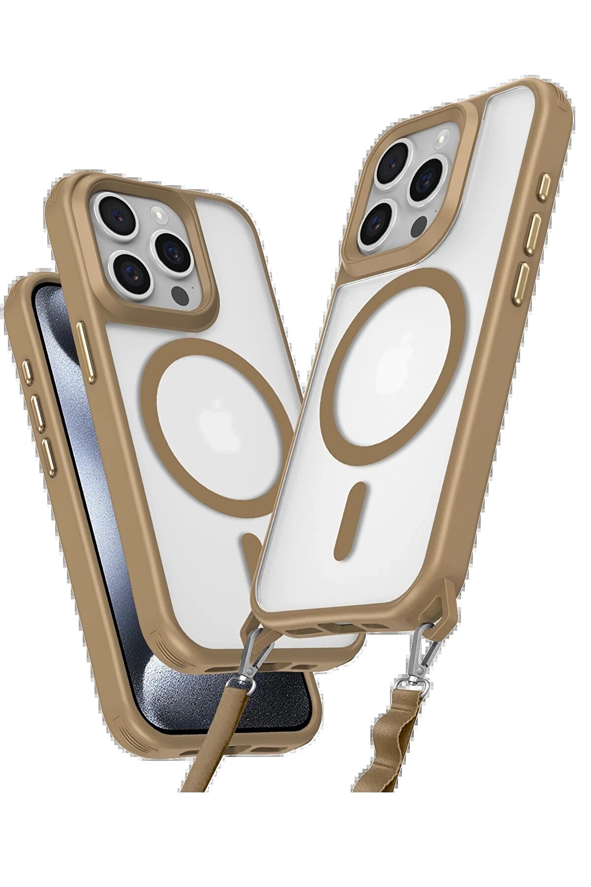 CepteToptan iPhone 15 Pro Max Kılıf Enka Magsafe Silikon Kılıf - Desert - DROPX9094-5579