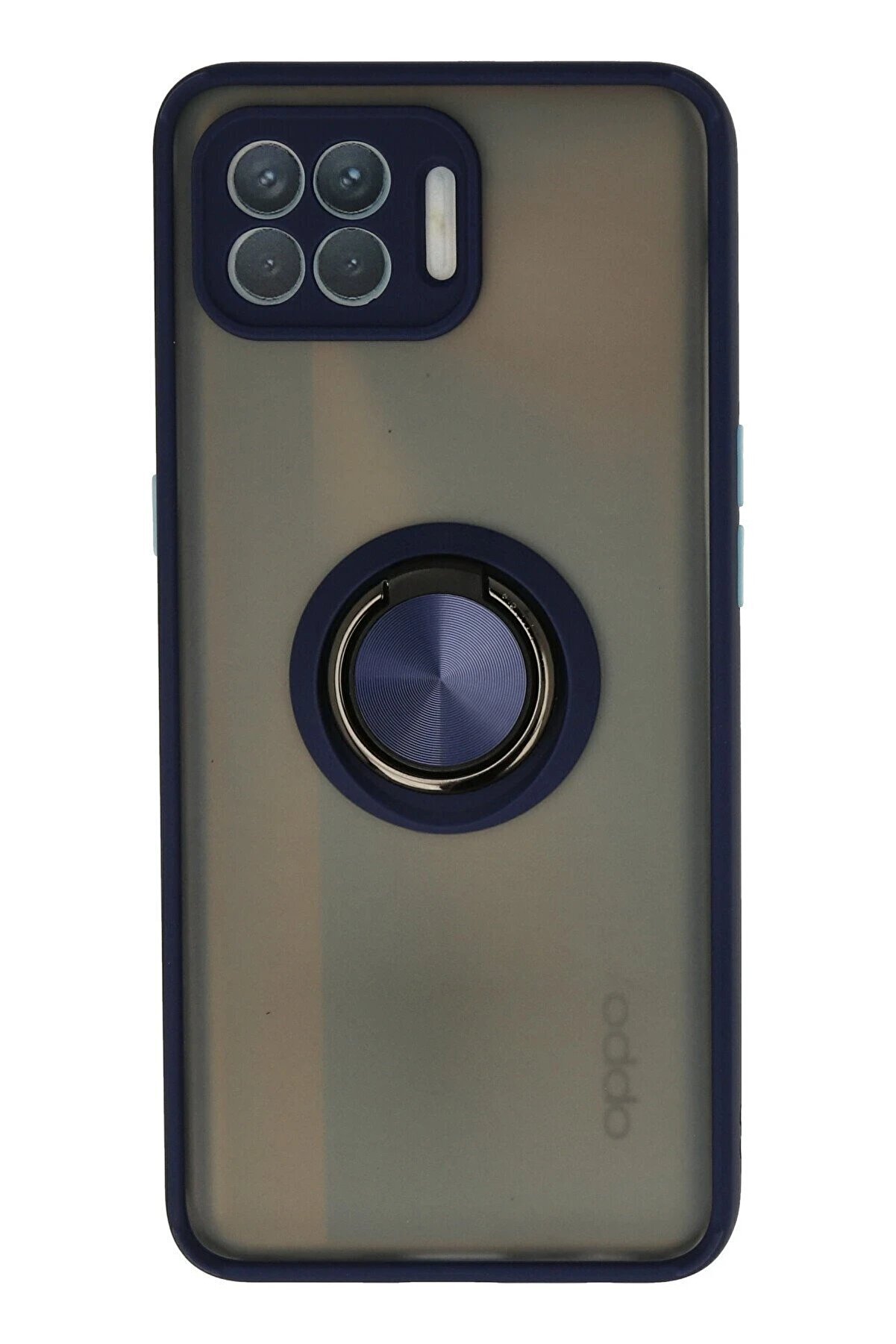 CepteToptan Oppo Reno 4 Lite Kılıf Montreal Yüzüklü Silikon Kapak - Lacivert - DROPX7410-2653