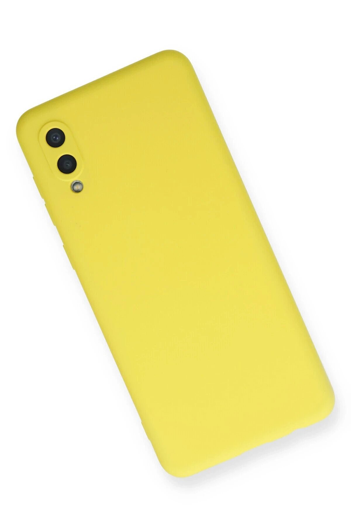 Samsung Galaxy A02 Kılıf Nano İçi̇ Kadi̇fe Si̇li̇kon - Sarı - Dropx4419-3986
